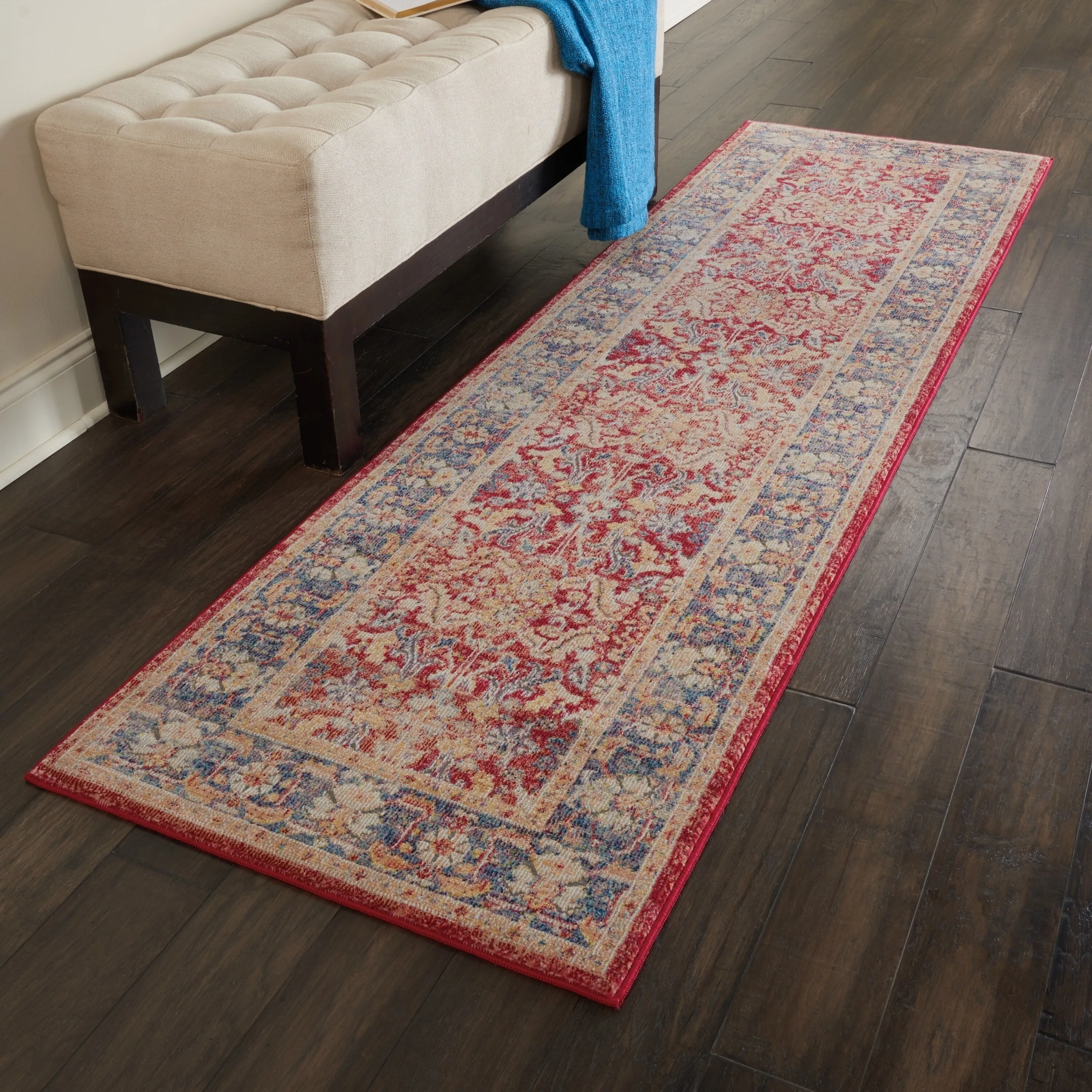 Nourison Global Vintage Red Floral Area Rug