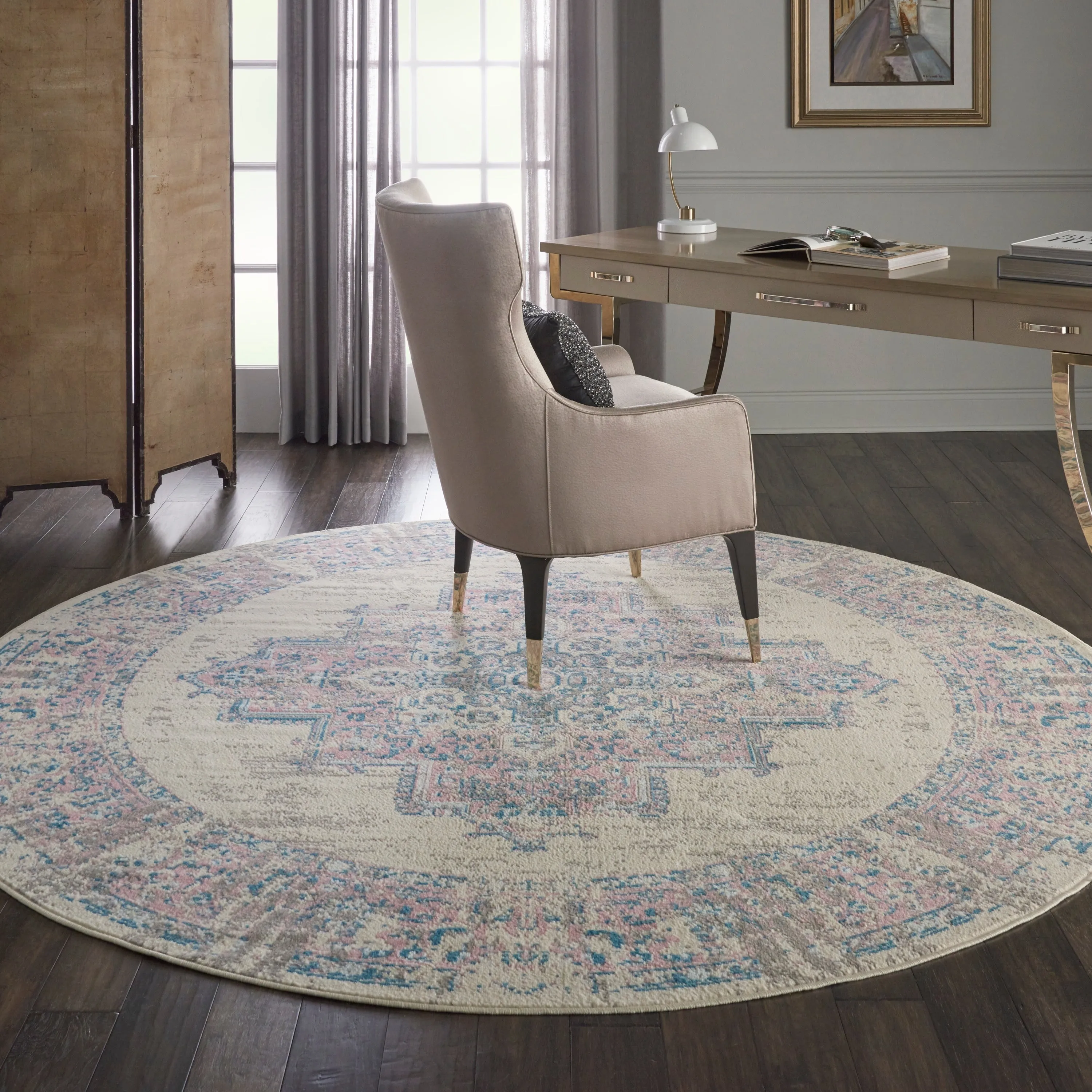 Nourison Grafix Distressed Vintage Medallion Area Rug