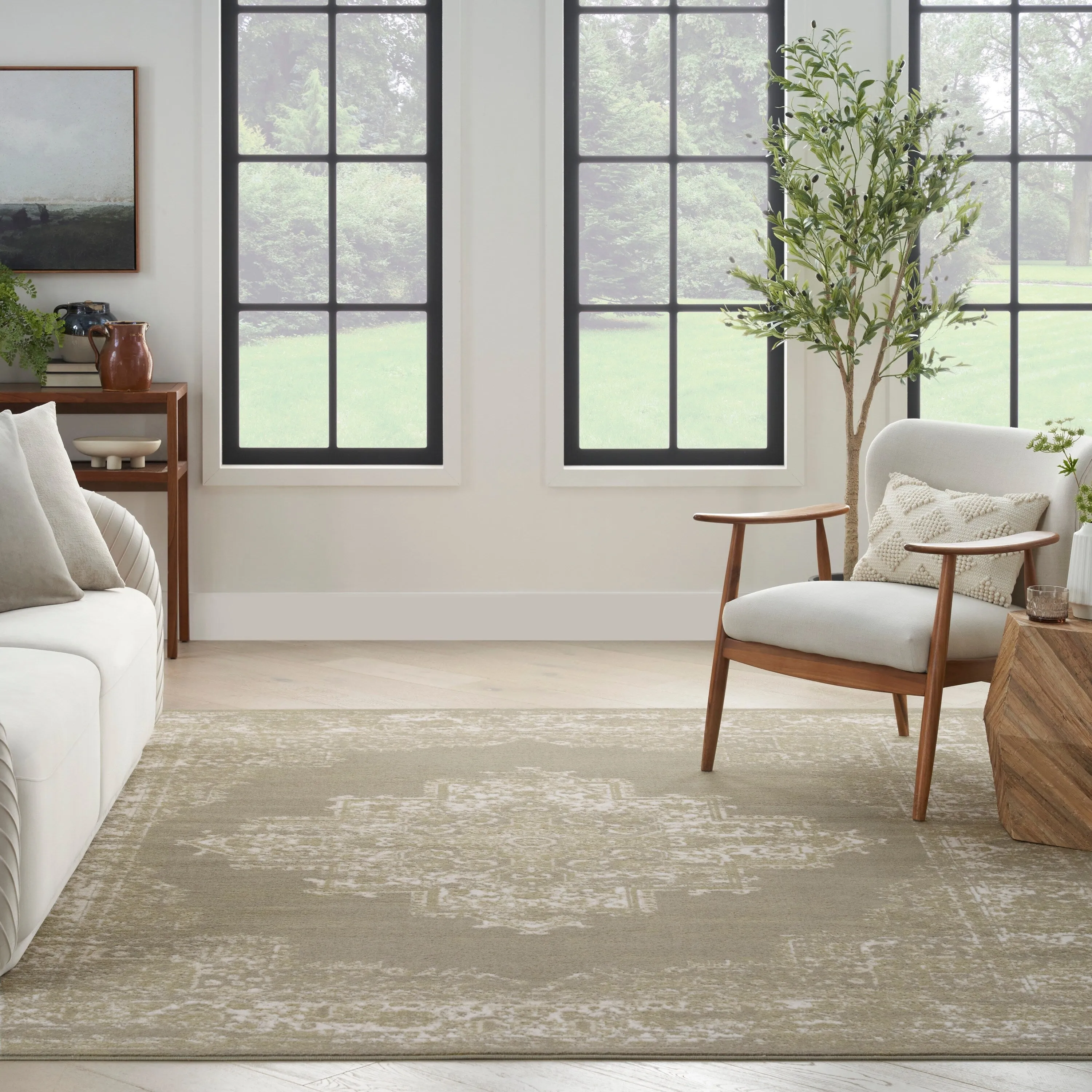 Nourison Grafix Distressed Vintage Medallion Area Rug
