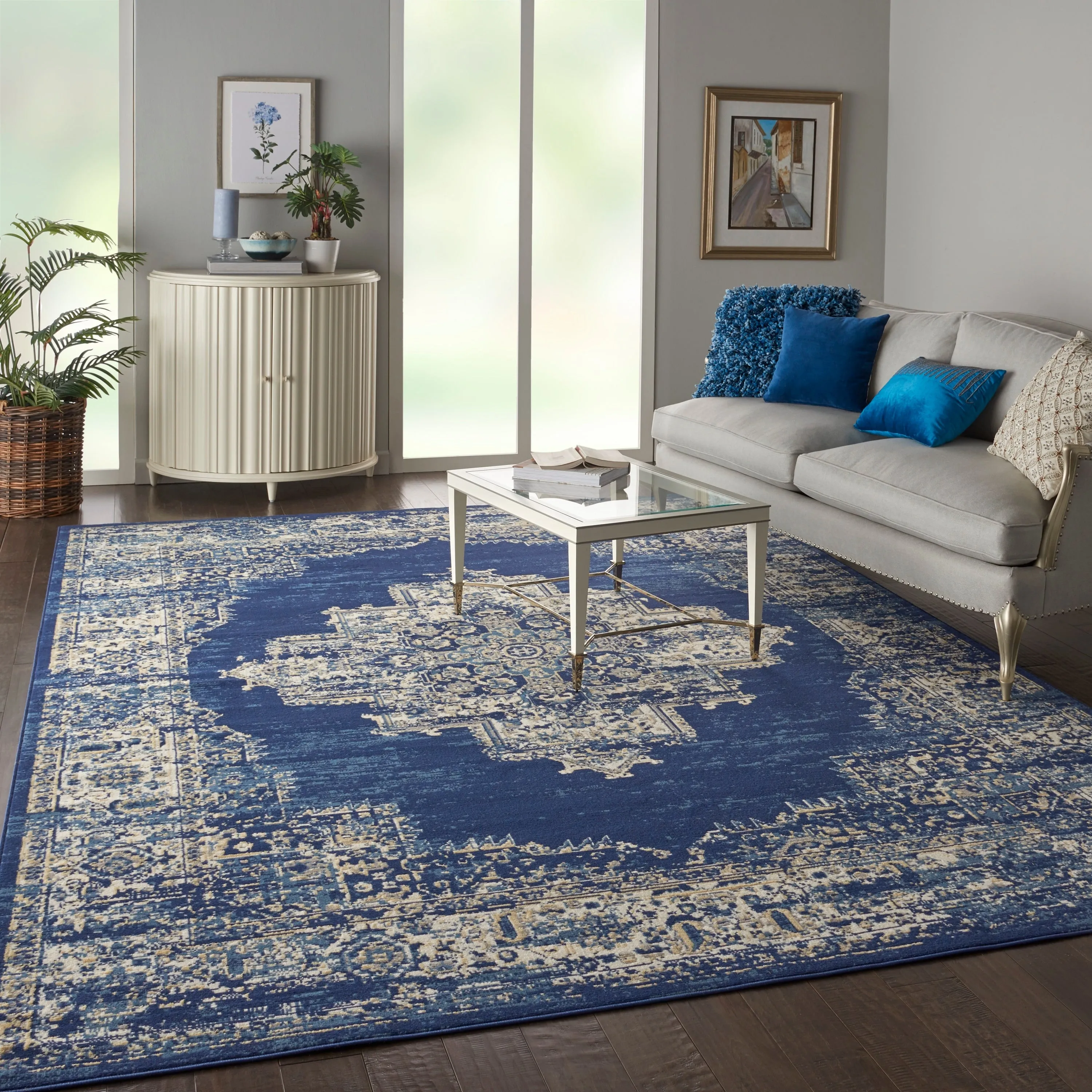Nourison Grafix Distressed Vintage Medallion Area Rug