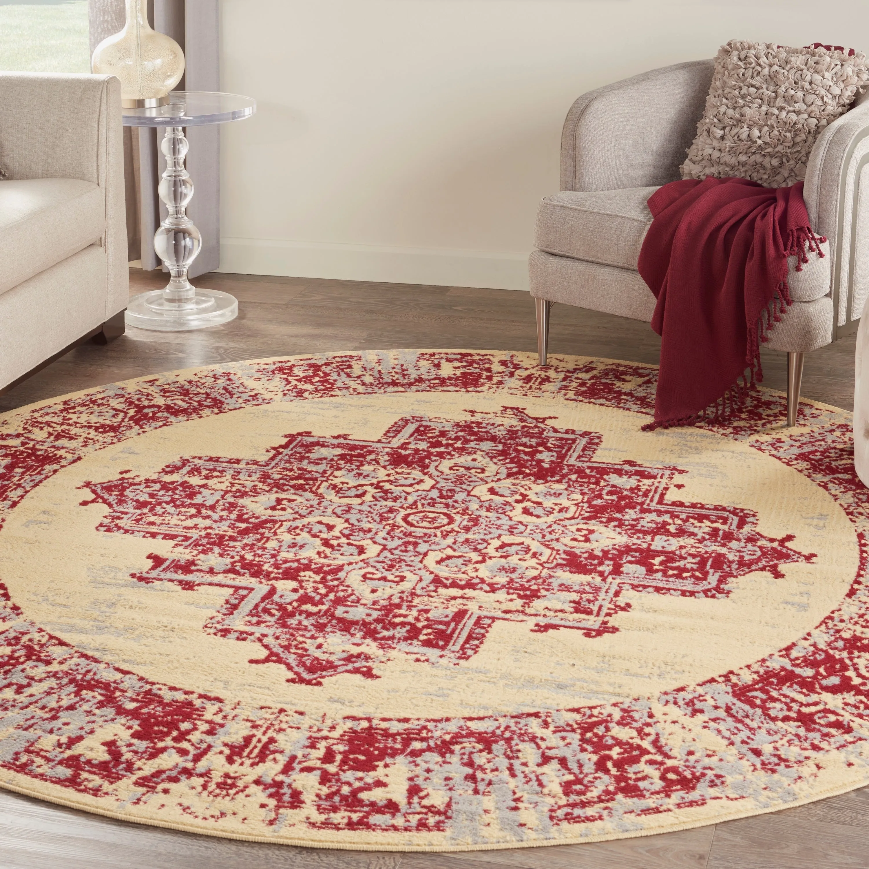 Nourison Grafix Distressed Vintage Medallion Area Rug