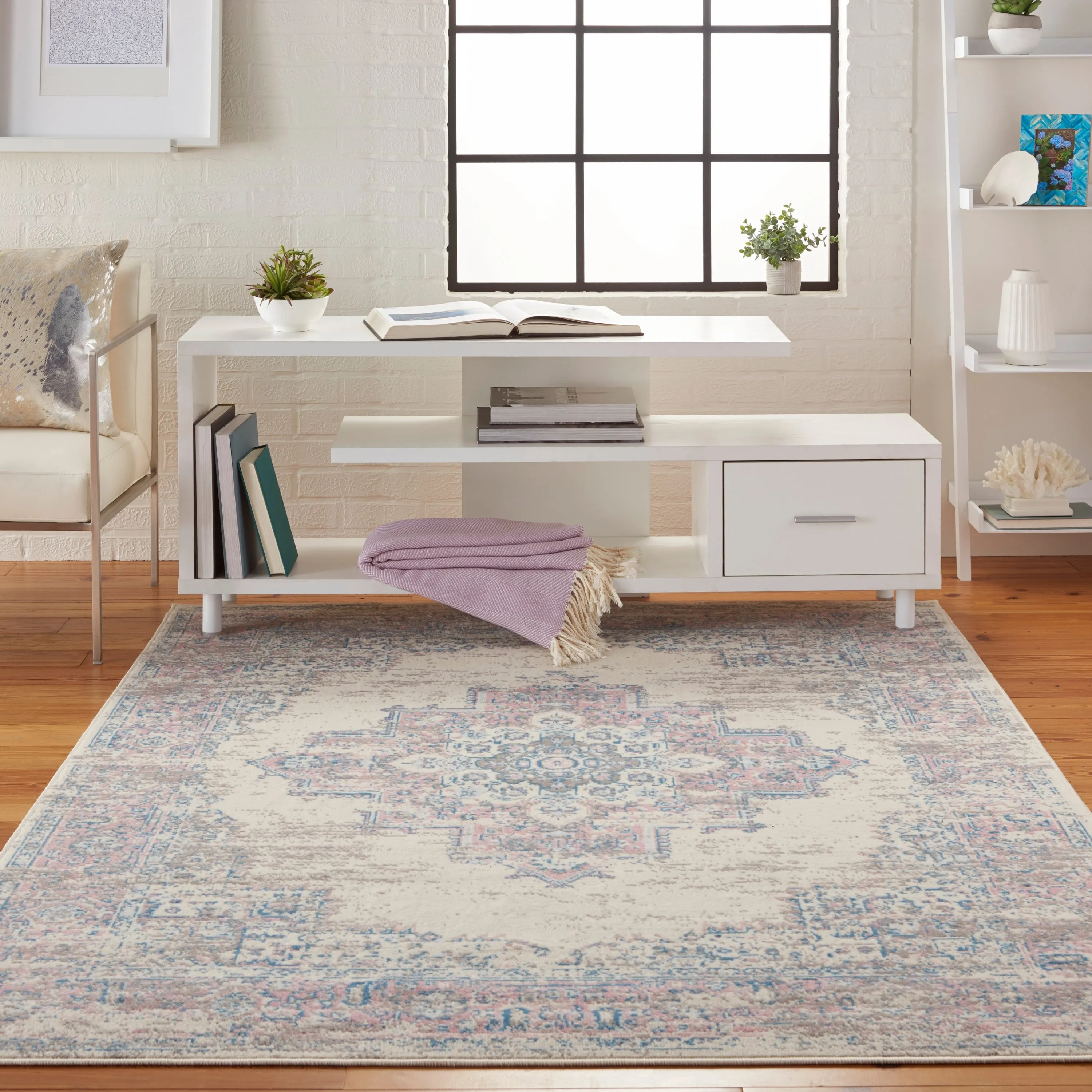 Nourison Grafix Distressed Vintage Medallion Area Rug