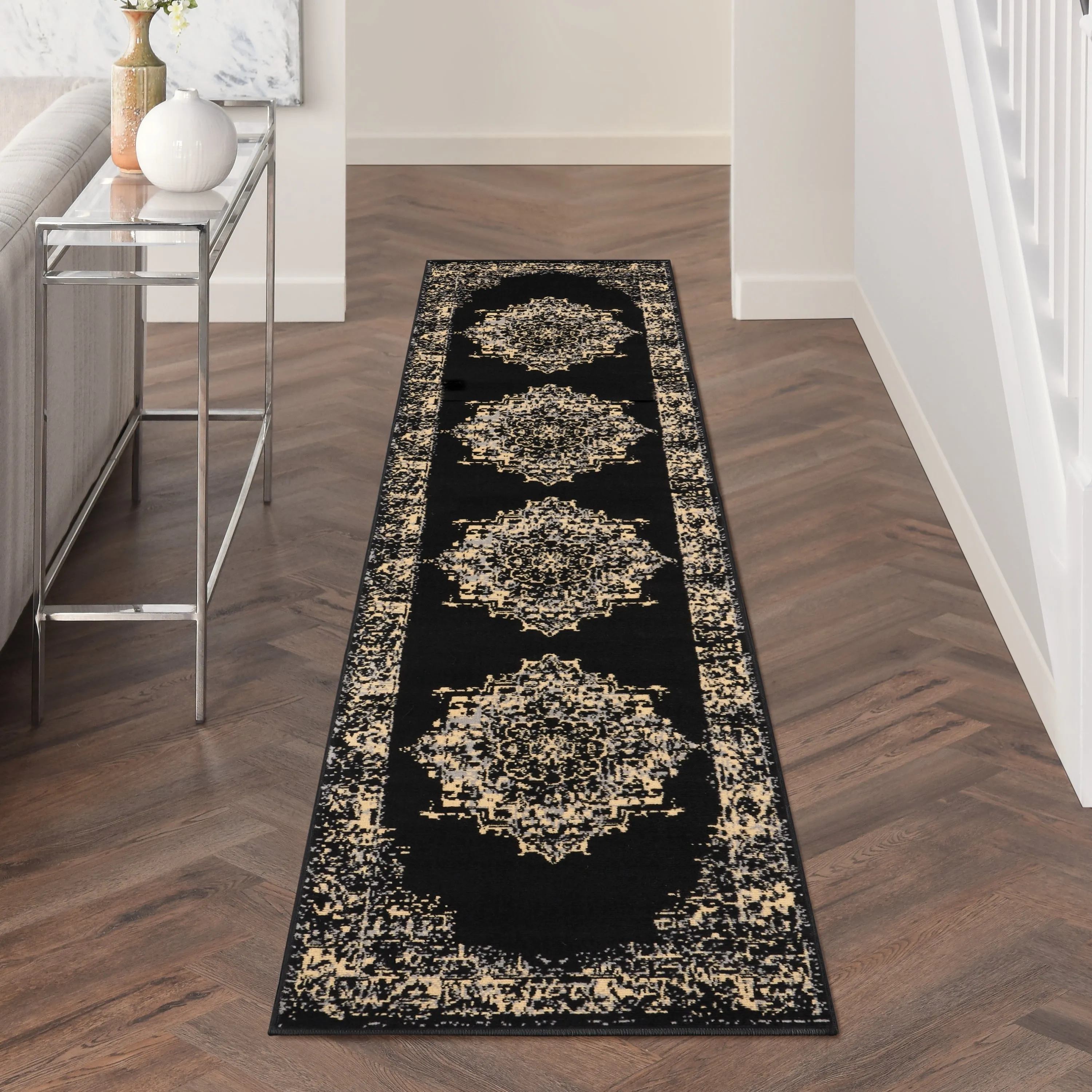Nourison Grafix Distressed Vintage Medallion Area Rug