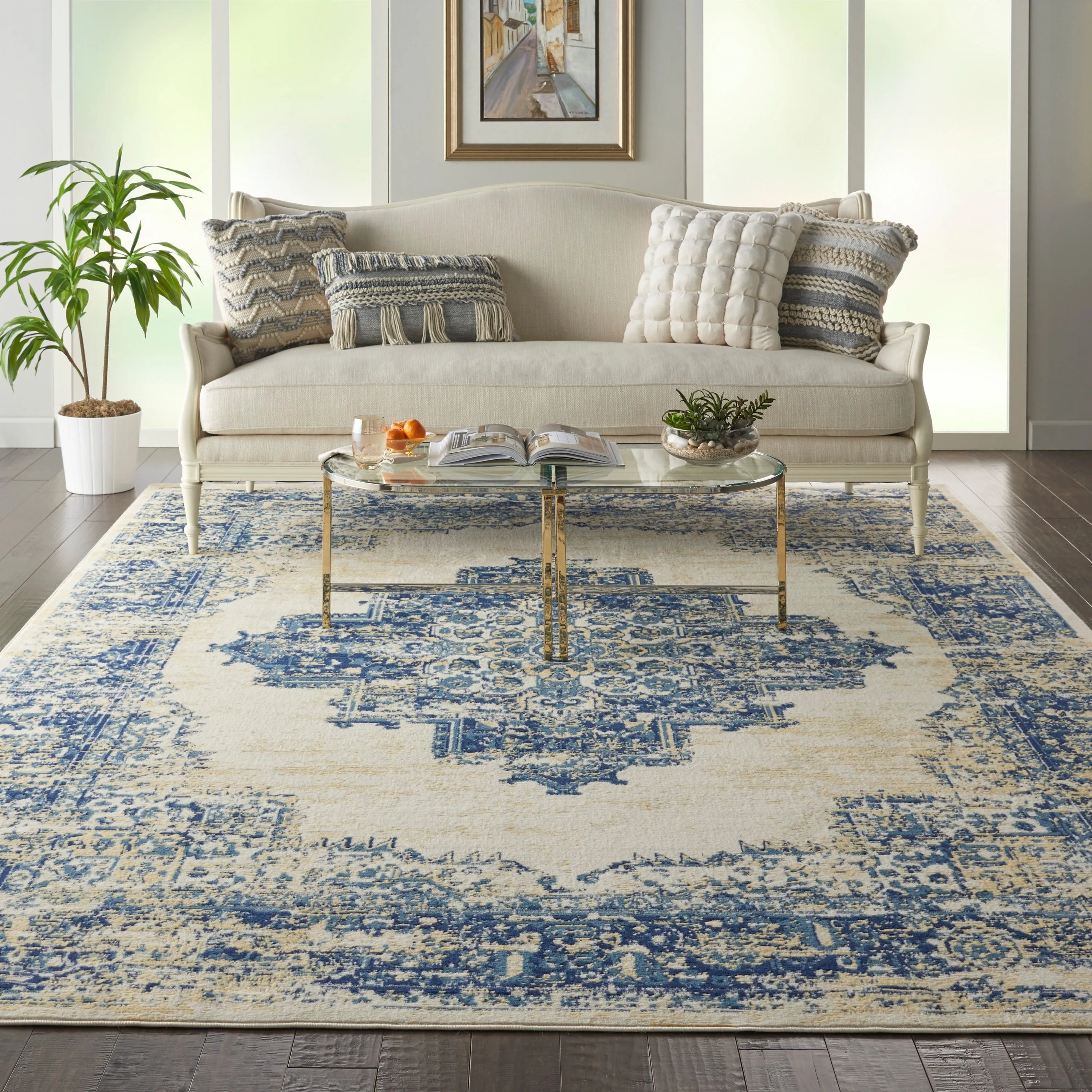 Nourison Grafix Distressed Vintage Medallion Area Rug