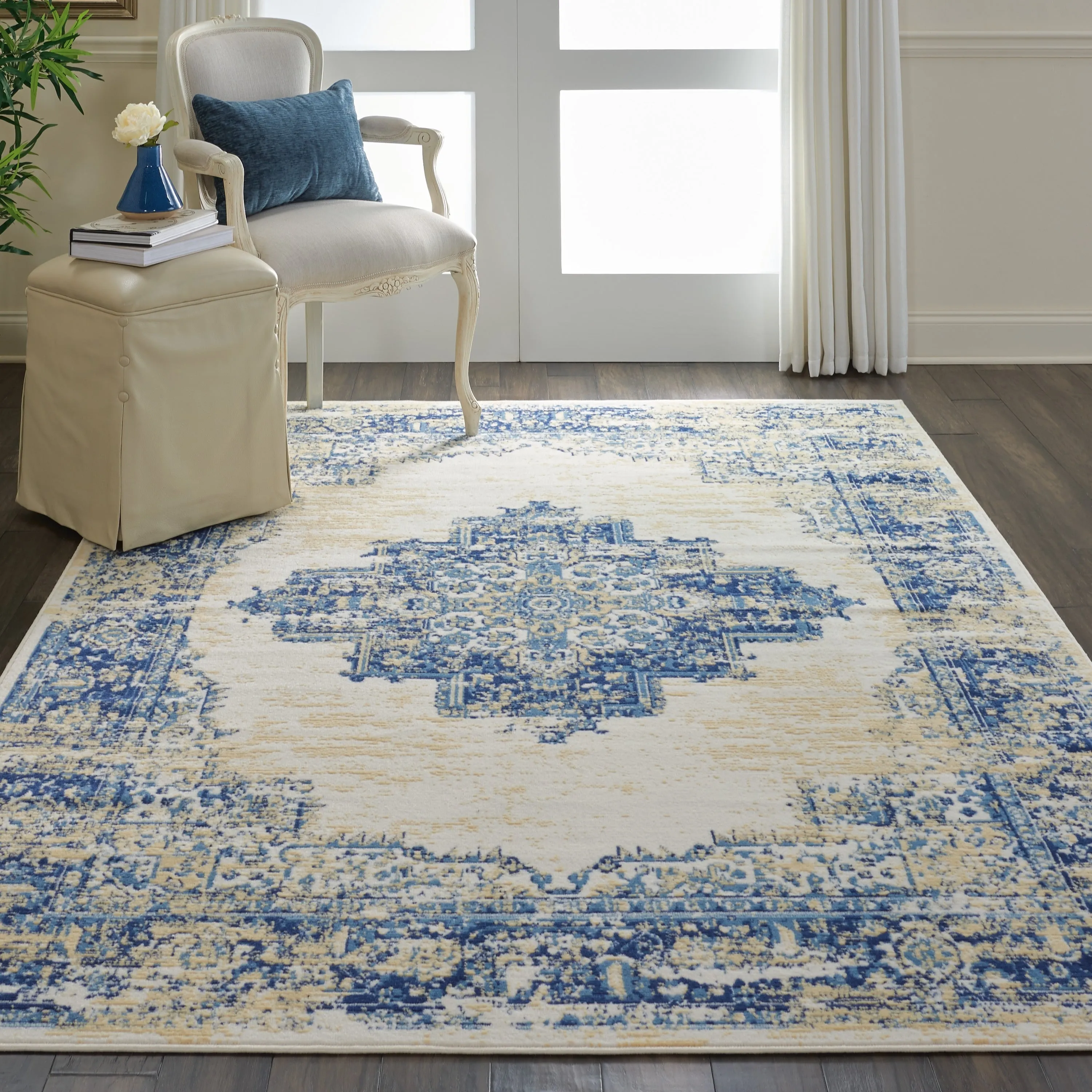 Nourison Grafix Distressed Vintage Medallion Area Rug