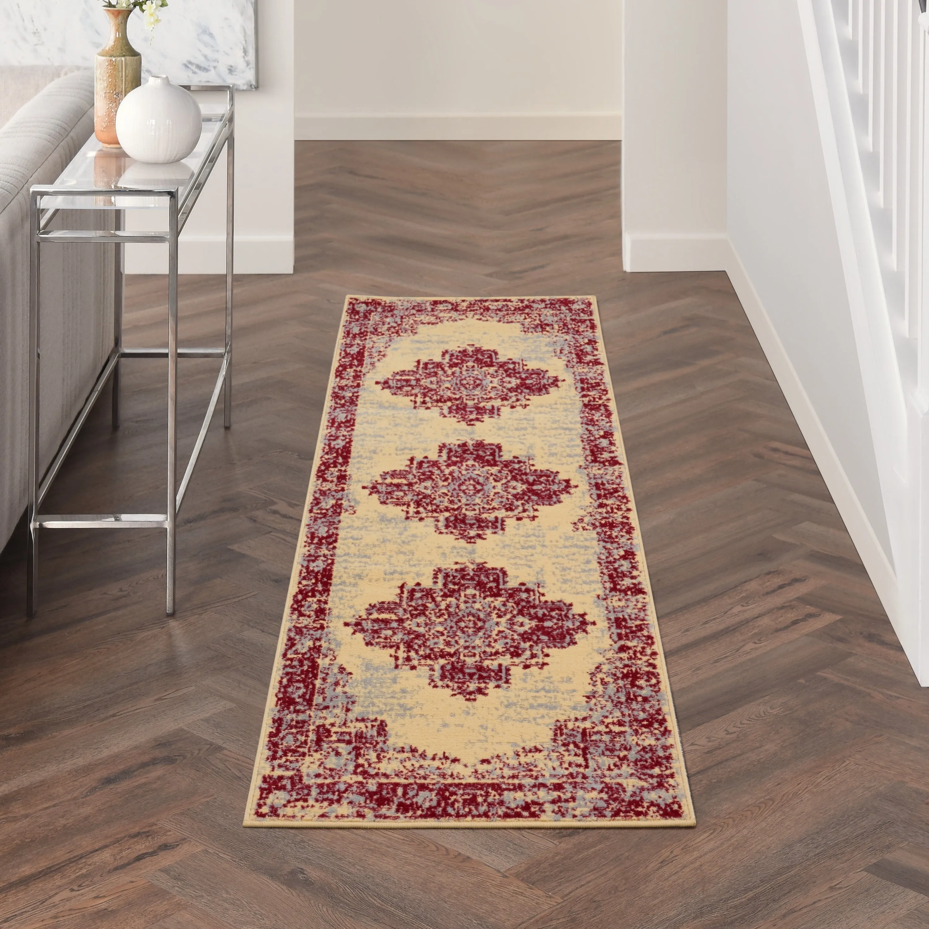 Nourison Grafix Distressed Vintage Medallion Area Rug