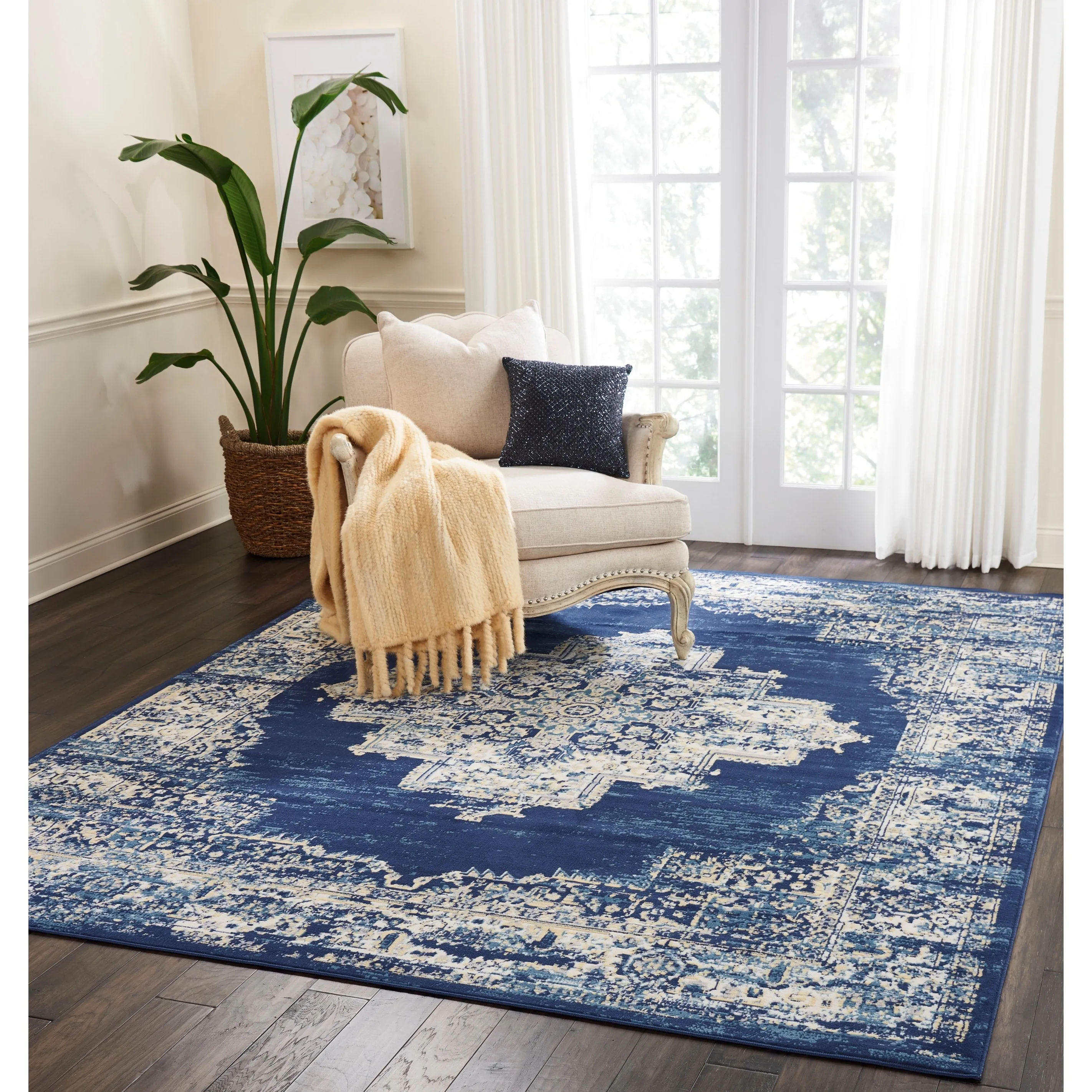 Nourison Grafix Distressed Vintage Medallion Area Rug