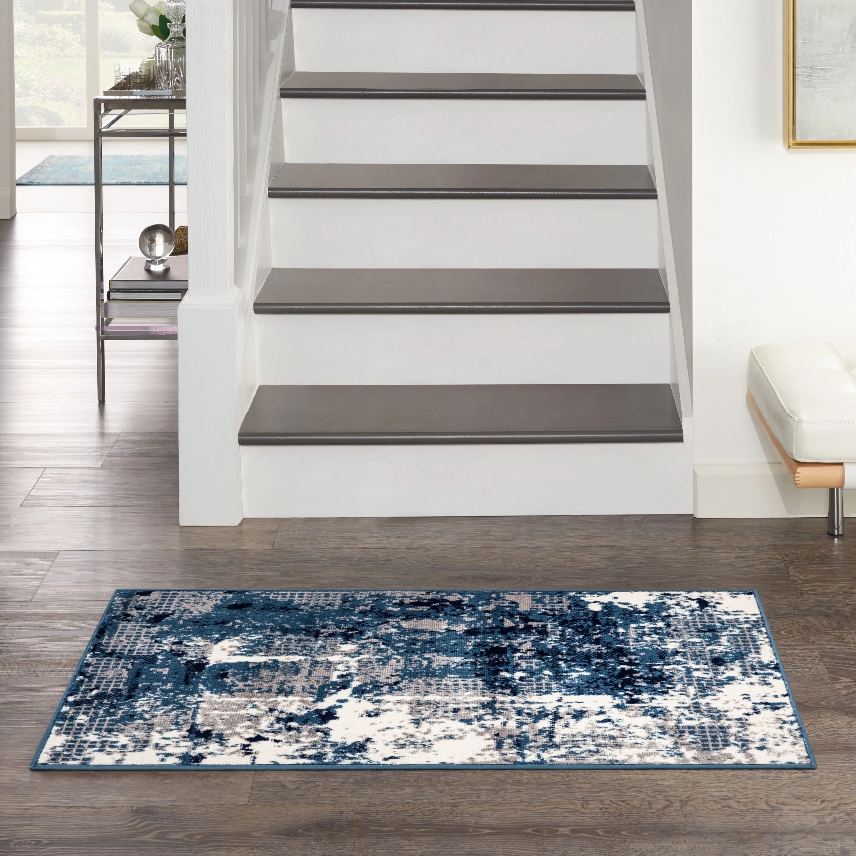 Nourison Grafix Indoor Blue Abstract Area Rug