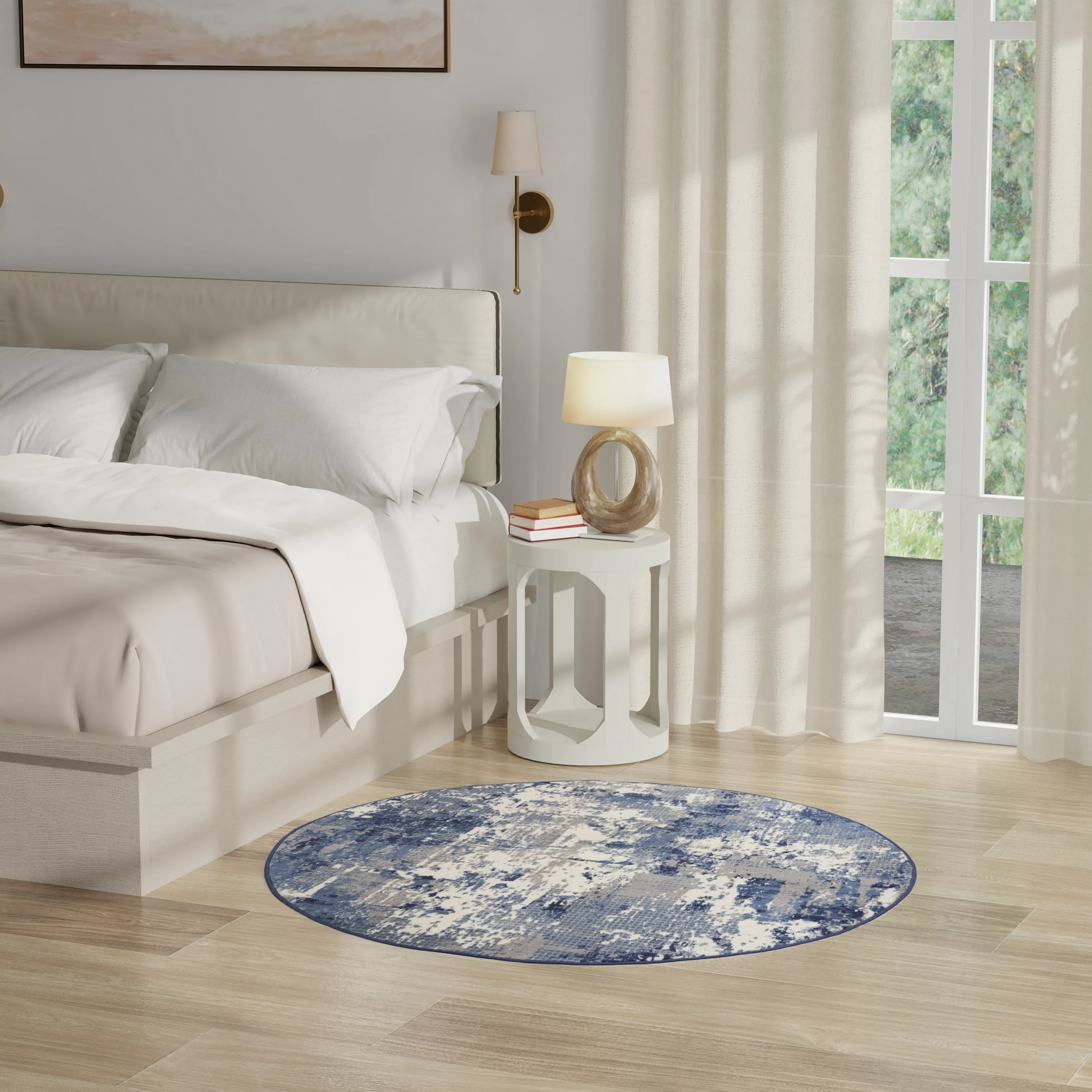 Nourison Grafix Indoor Blue Abstract Area Rug