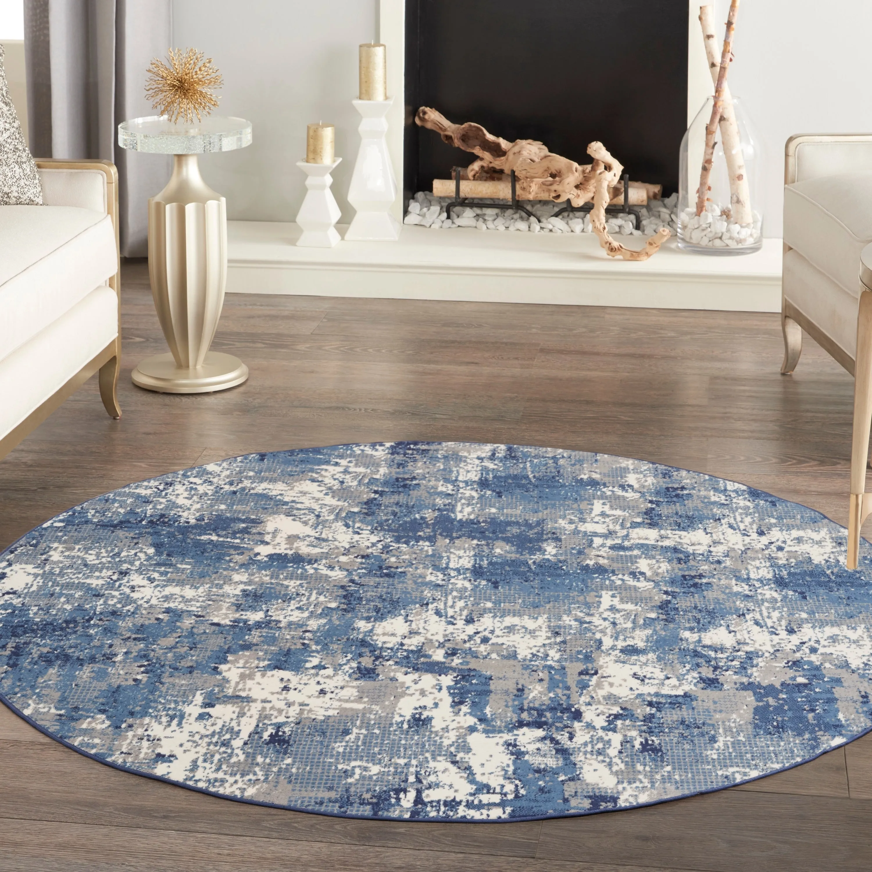 Nourison Grafix Indoor Blue Abstract Area Rug