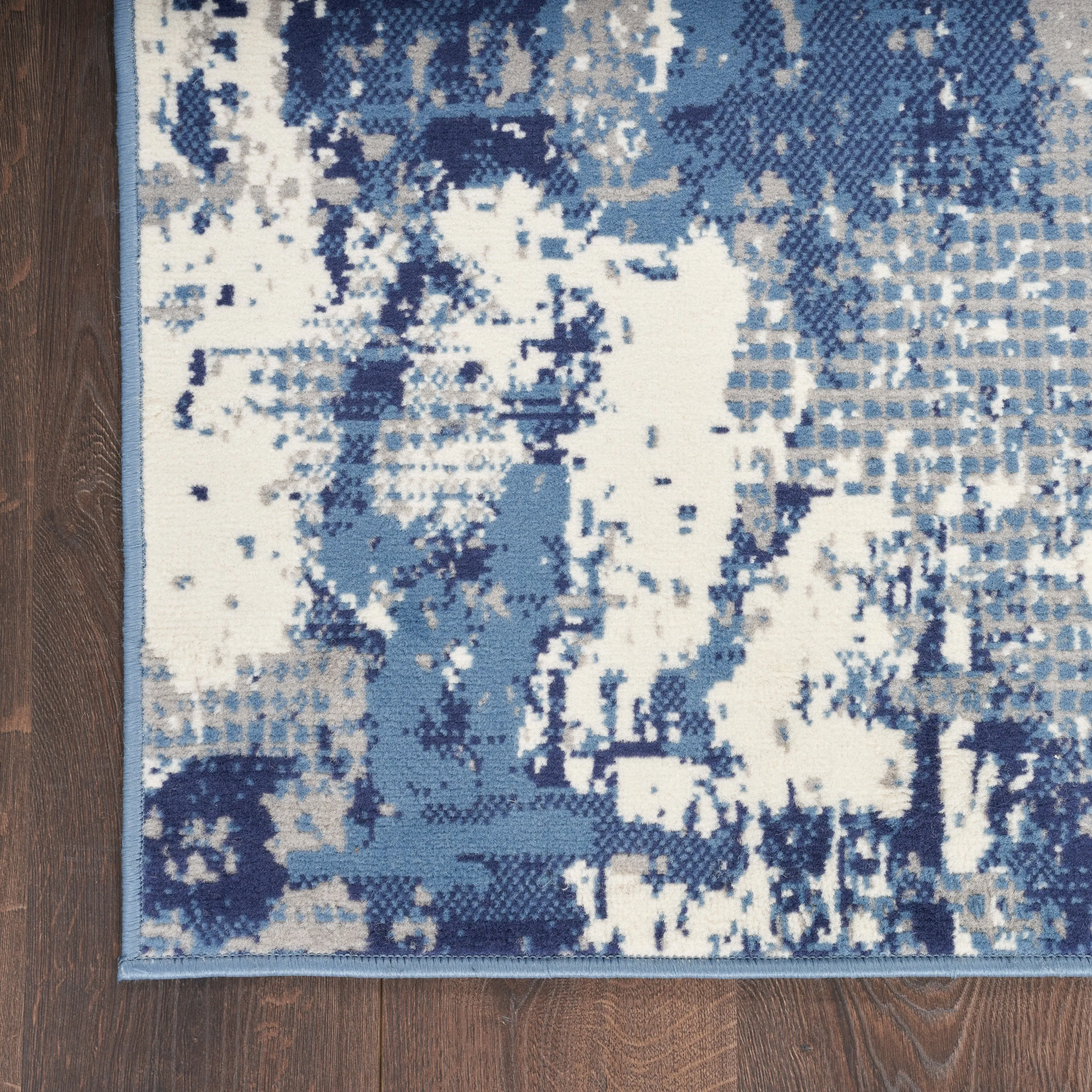 Nourison Grafix Indoor Blue Abstract Area Rug