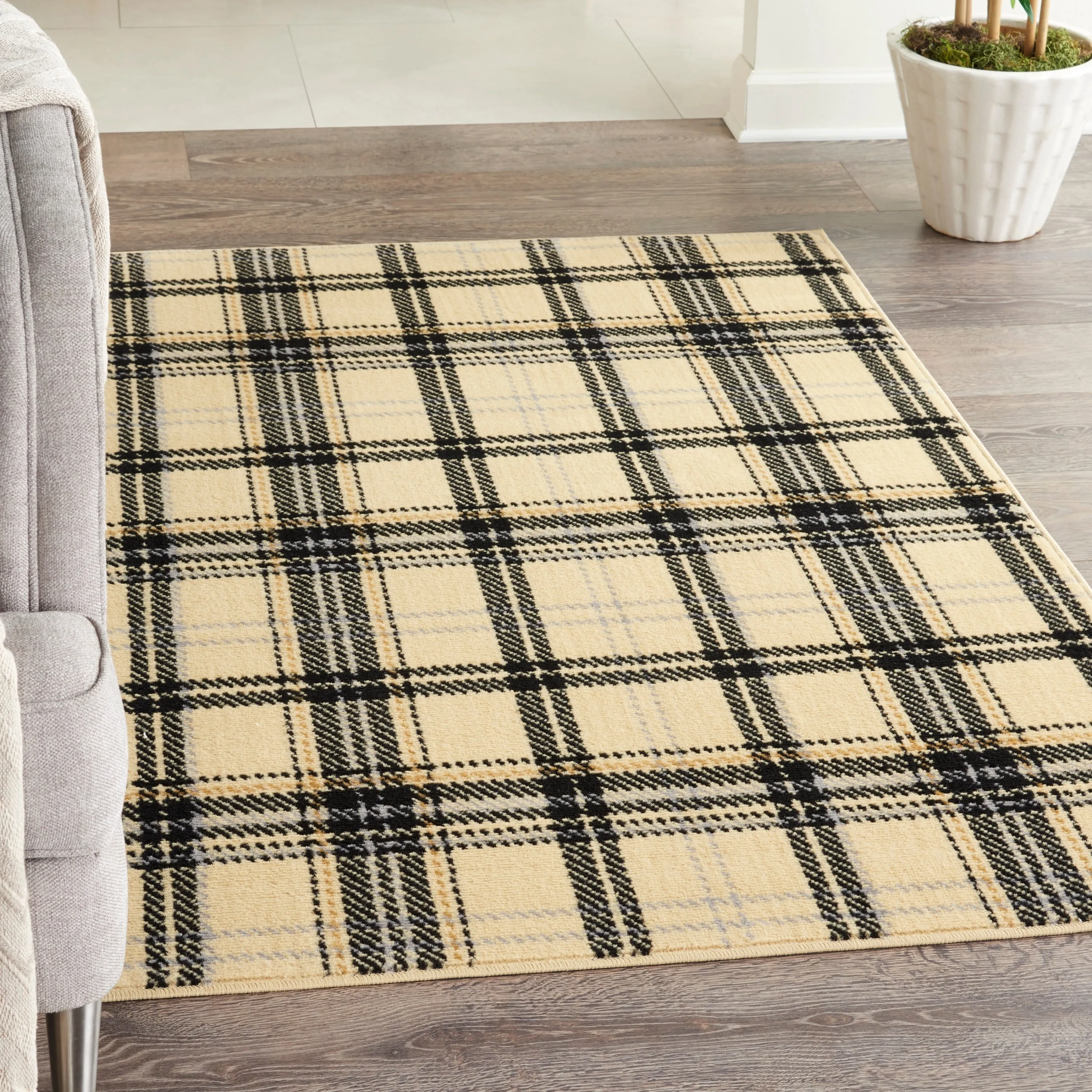 Nourison Grafix Plaid Farmhouse Area Rug