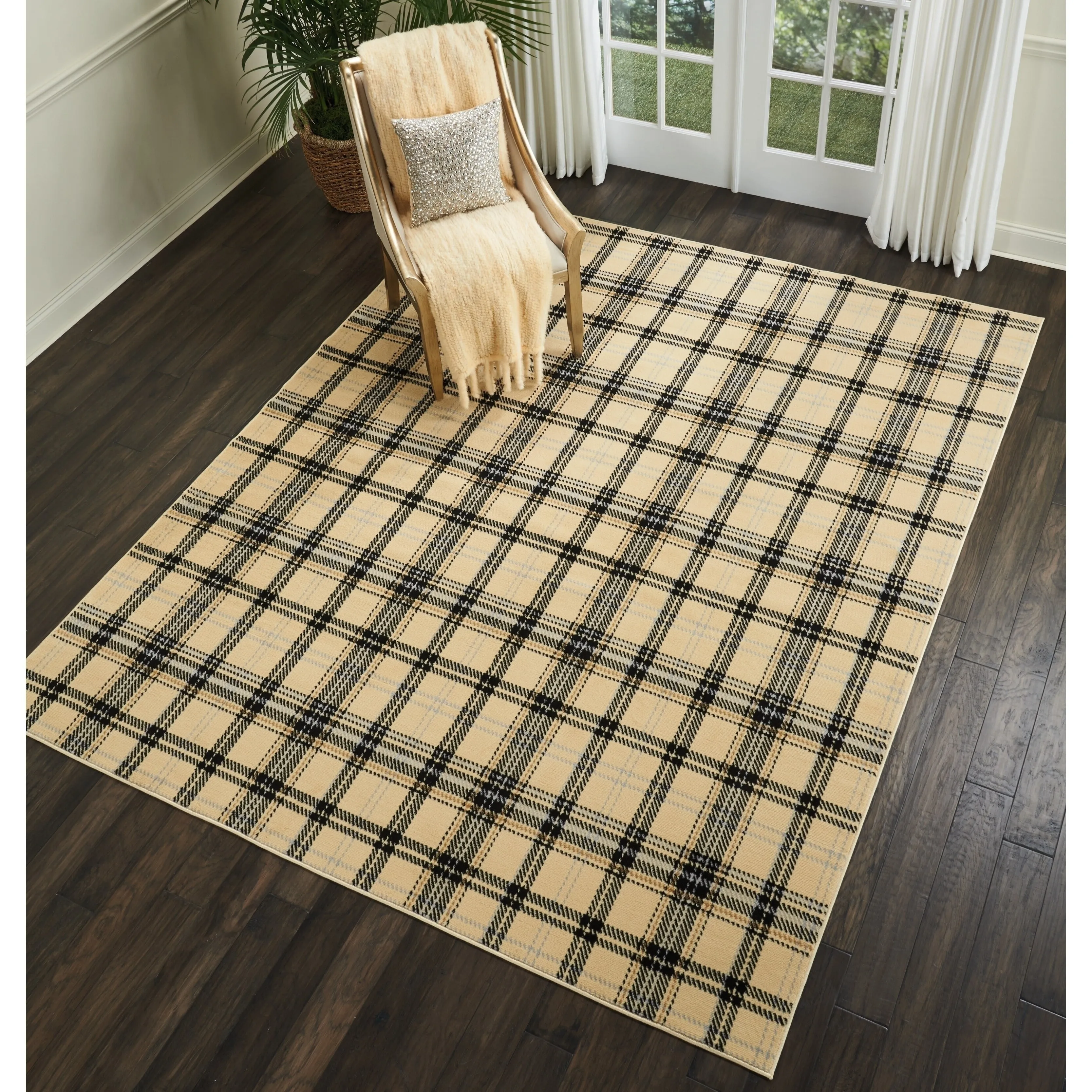 Nourison Grafix Plaid Farmhouse Area Rug
