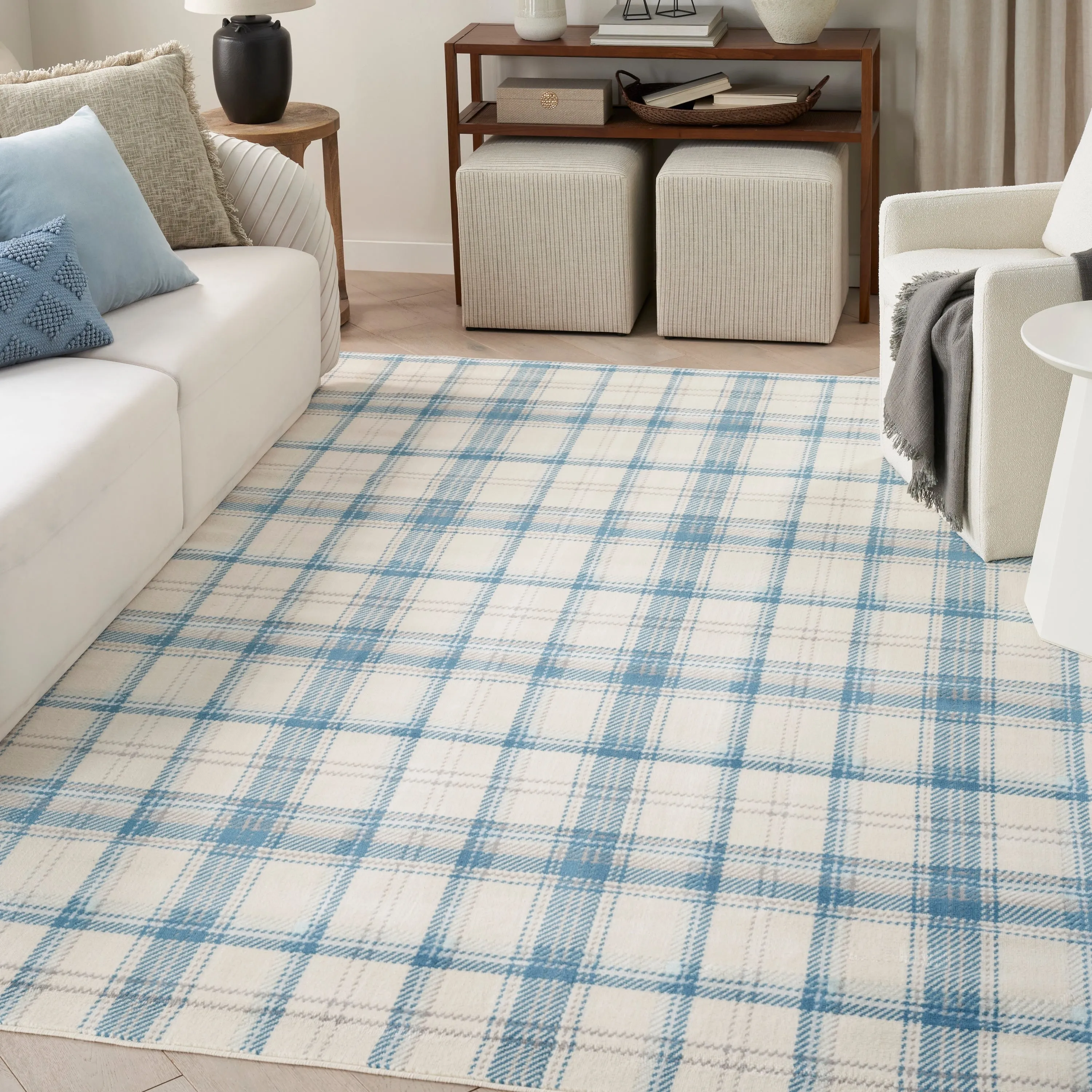 Nourison Grafix Plaid Farmhouse Area Rug
