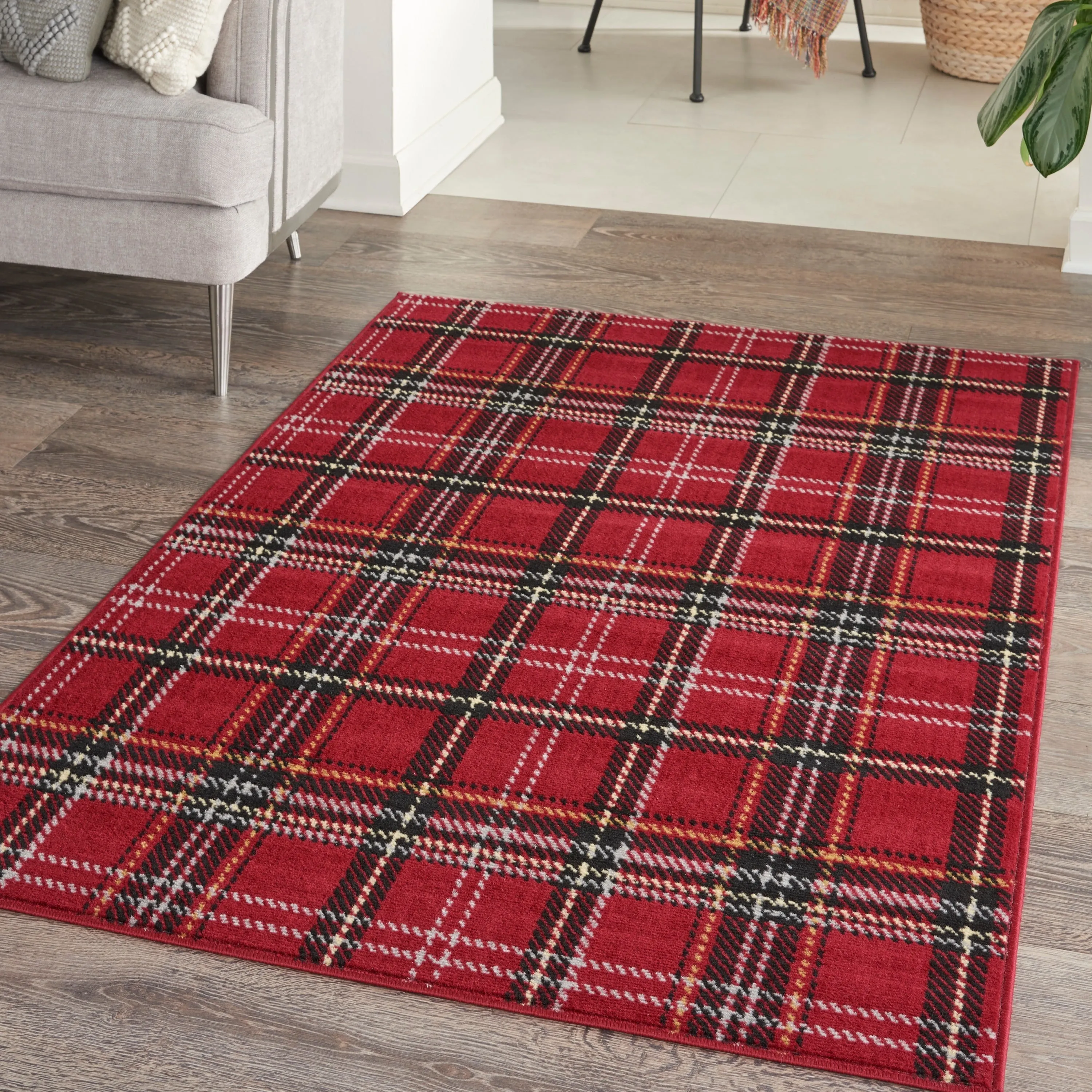 Nourison Grafix Plaid Farmhouse Area Rug