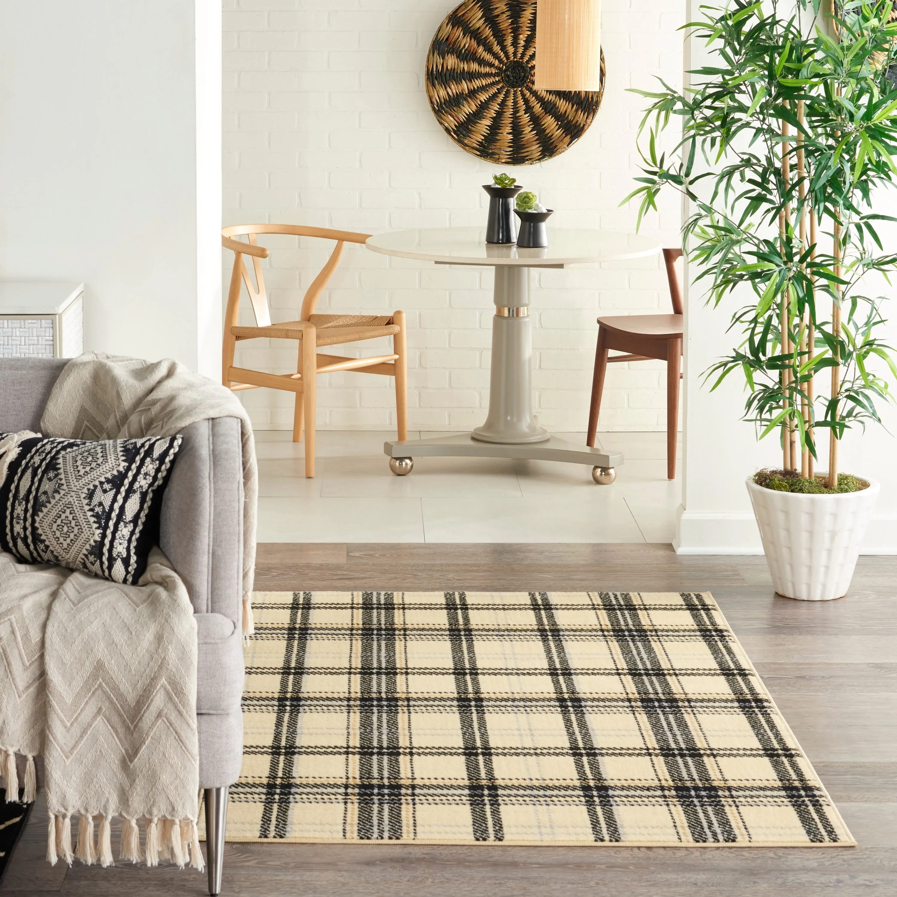 Nourison Grafix Plaid Farmhouse Area Rug