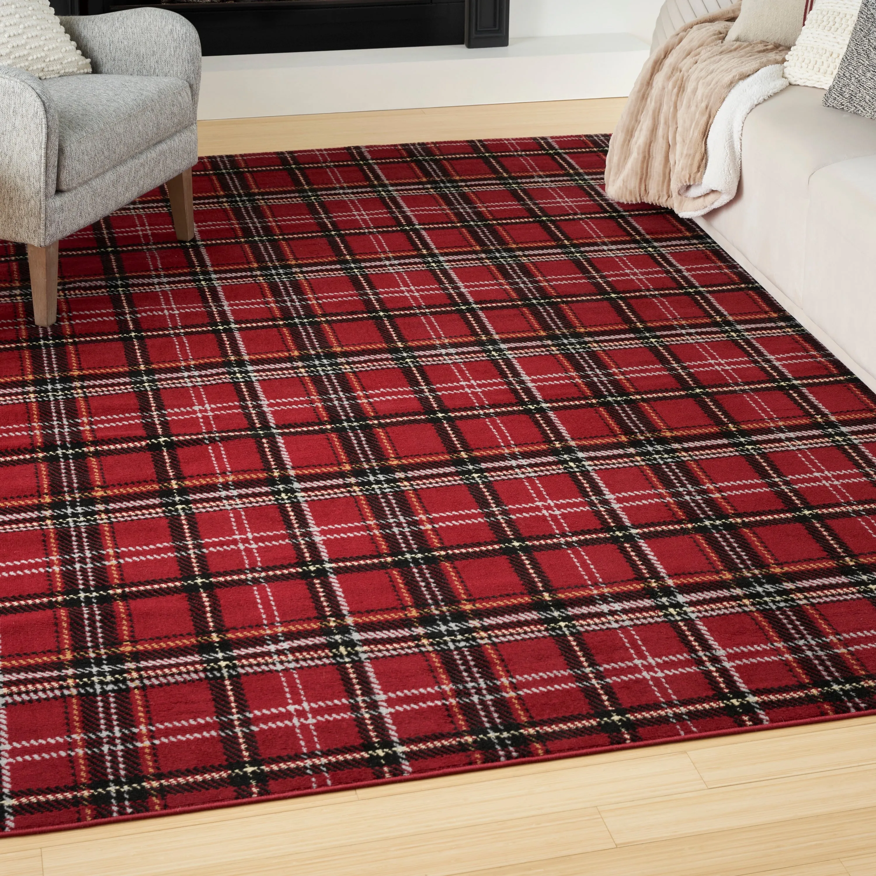 Nourison Grafix Plaid Farmhouse Area Rug