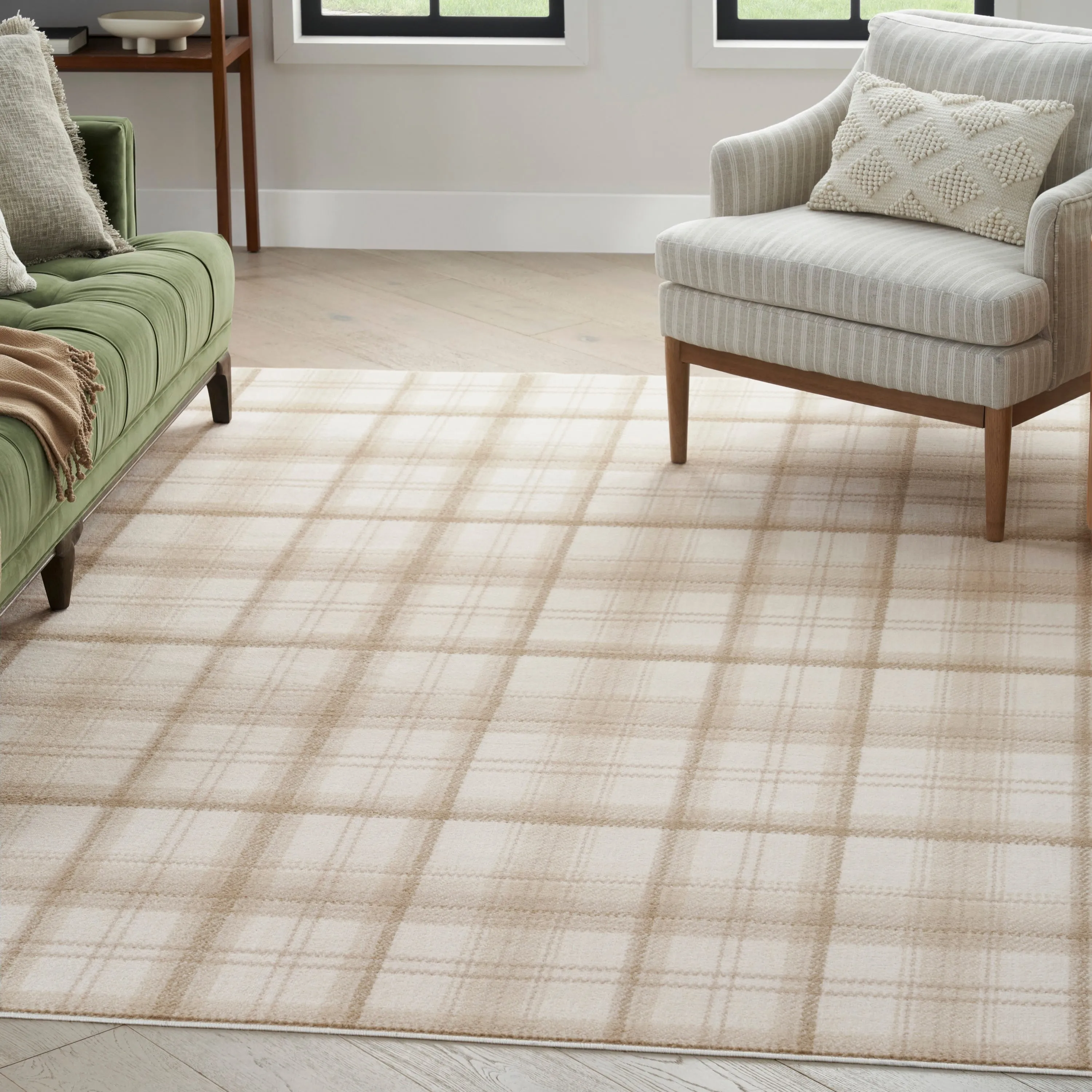 Nourison Grafix Plaid Farmhouse Area Rug