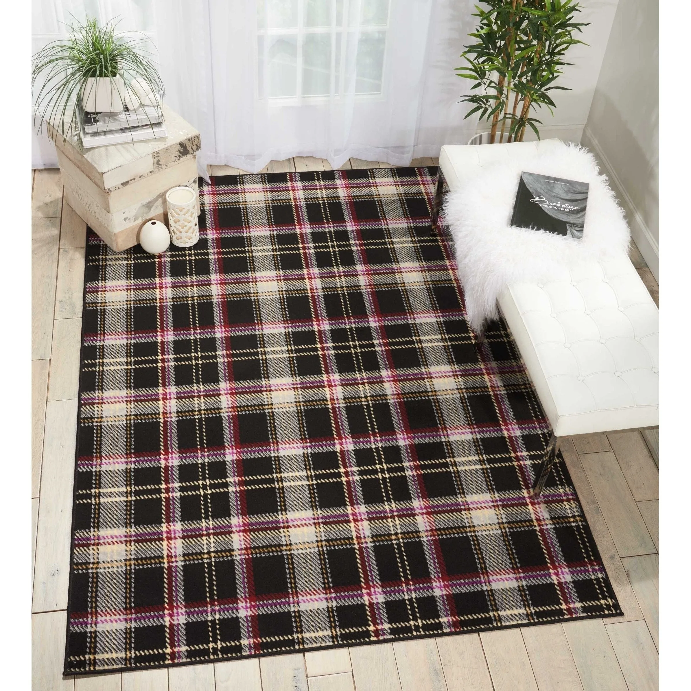 Nourison Grafix Plaid Farmhouse Area Rug