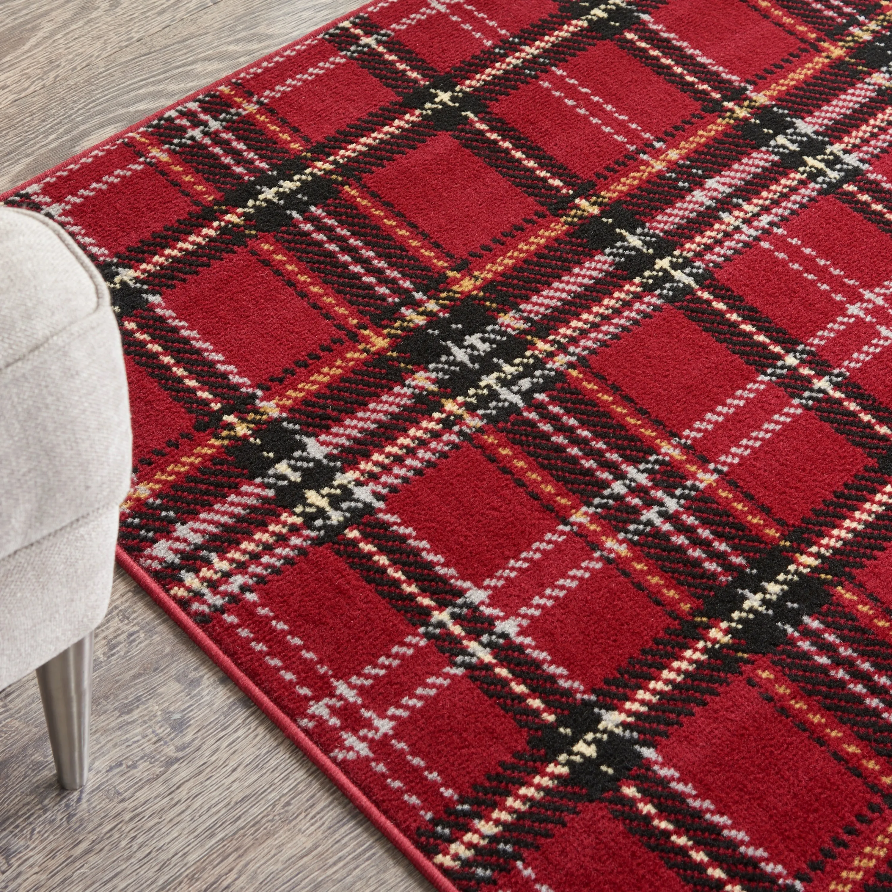 Nourison Grafix Plaid Farmhouse Area Rug