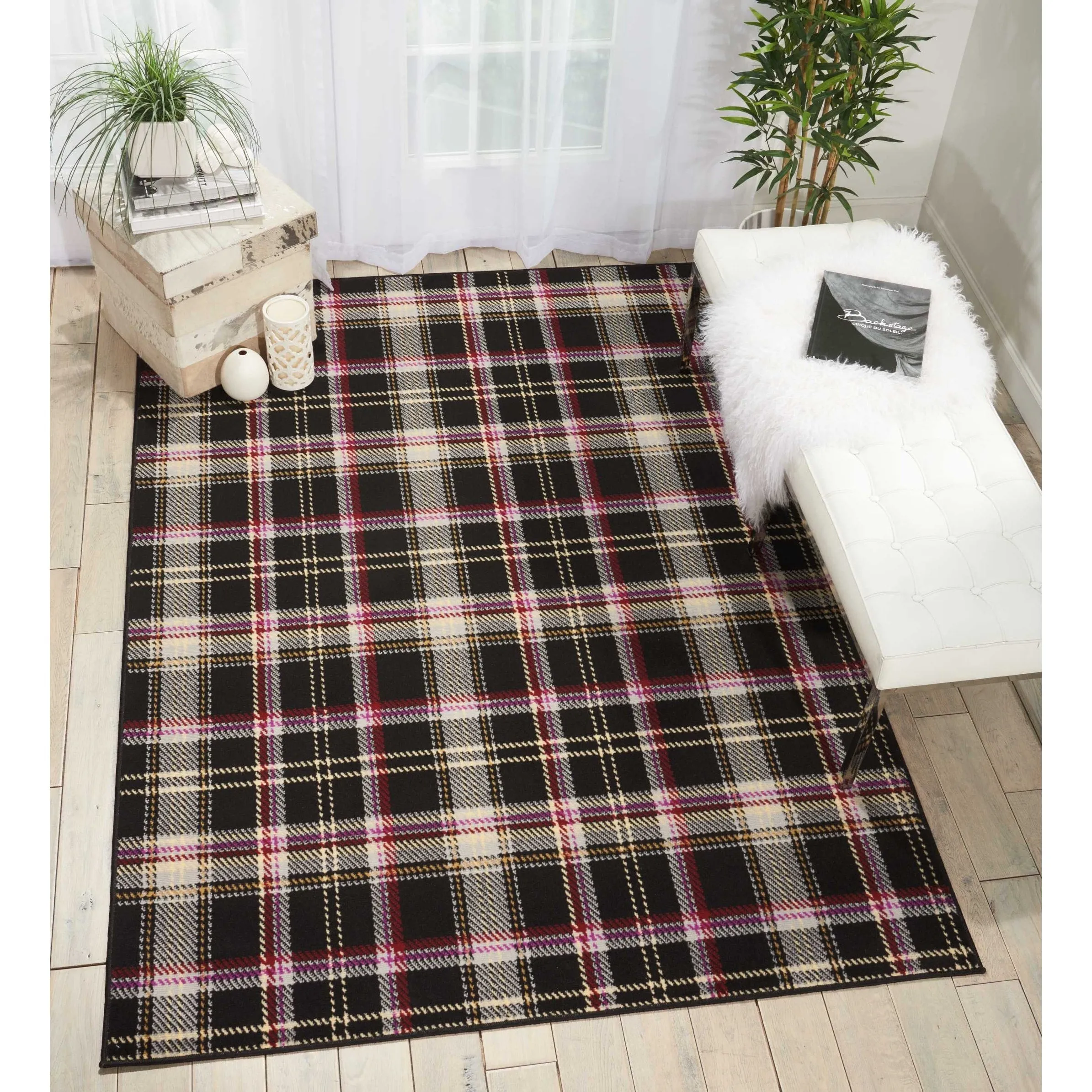 Nourison Grafix Plaid Farmhouse Area Rug