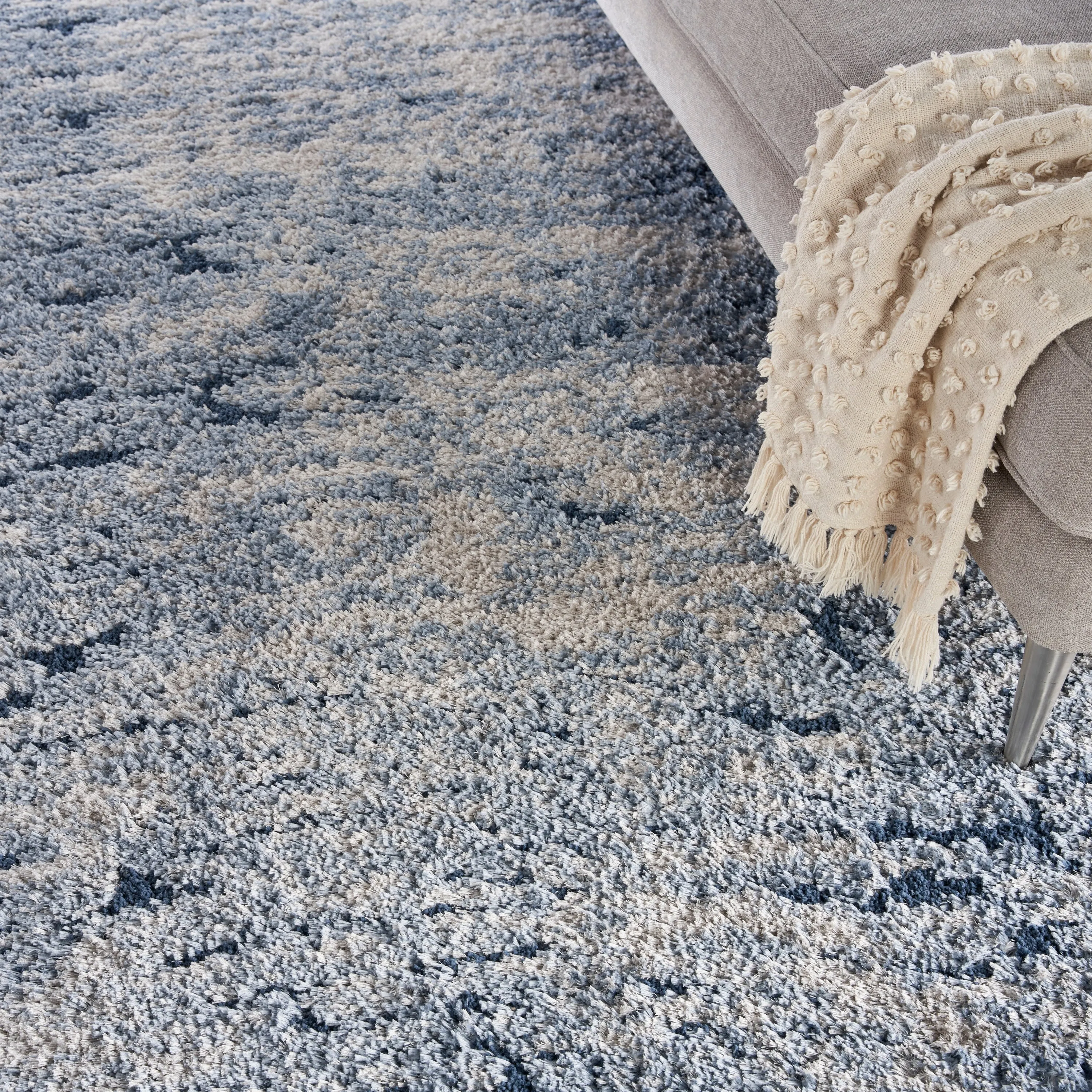 Nourison Luxurious Shag Abstract Wave Plush Shag Area Rug