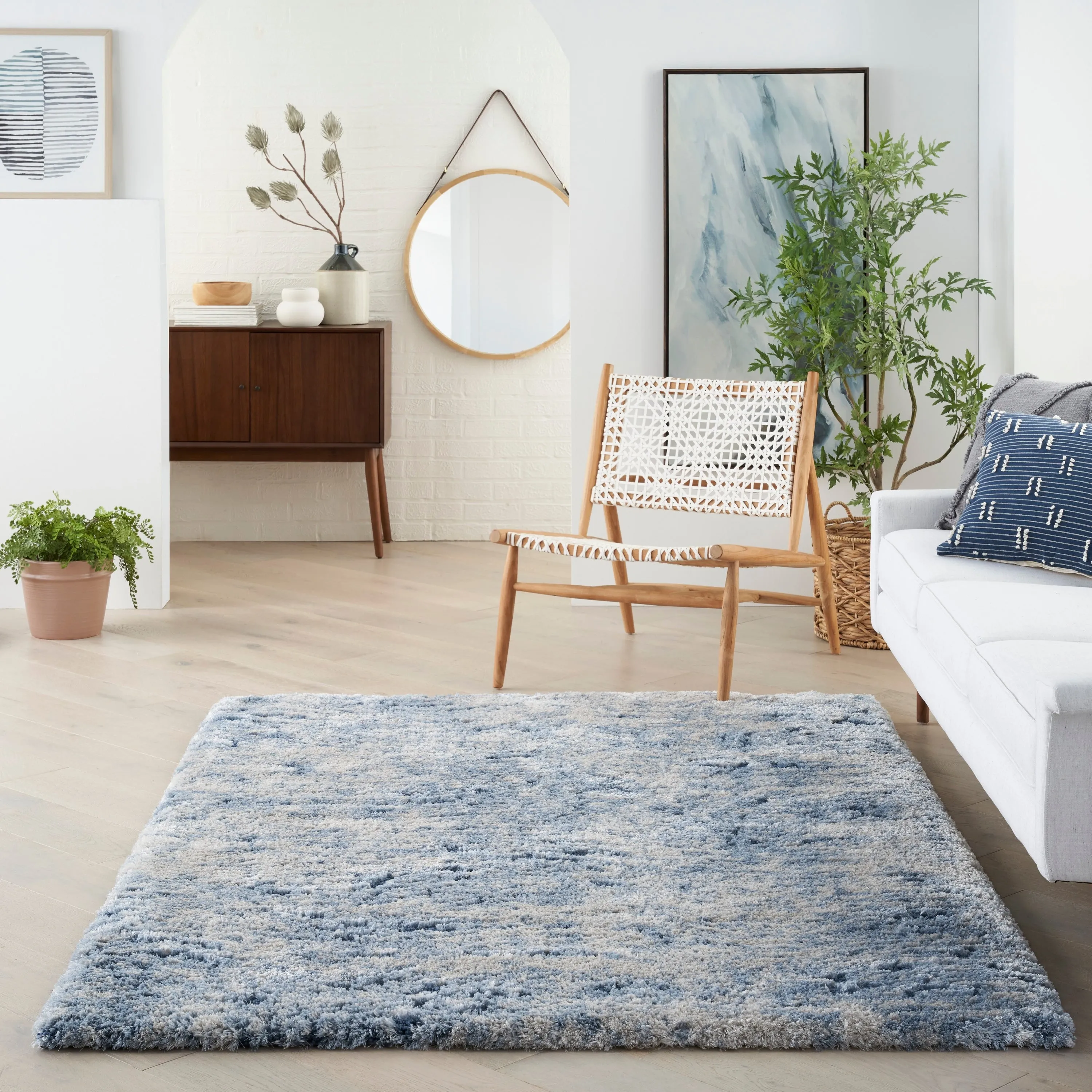 Nourison Luxurious Shag Abstract Wave Plush Shag Area Rug