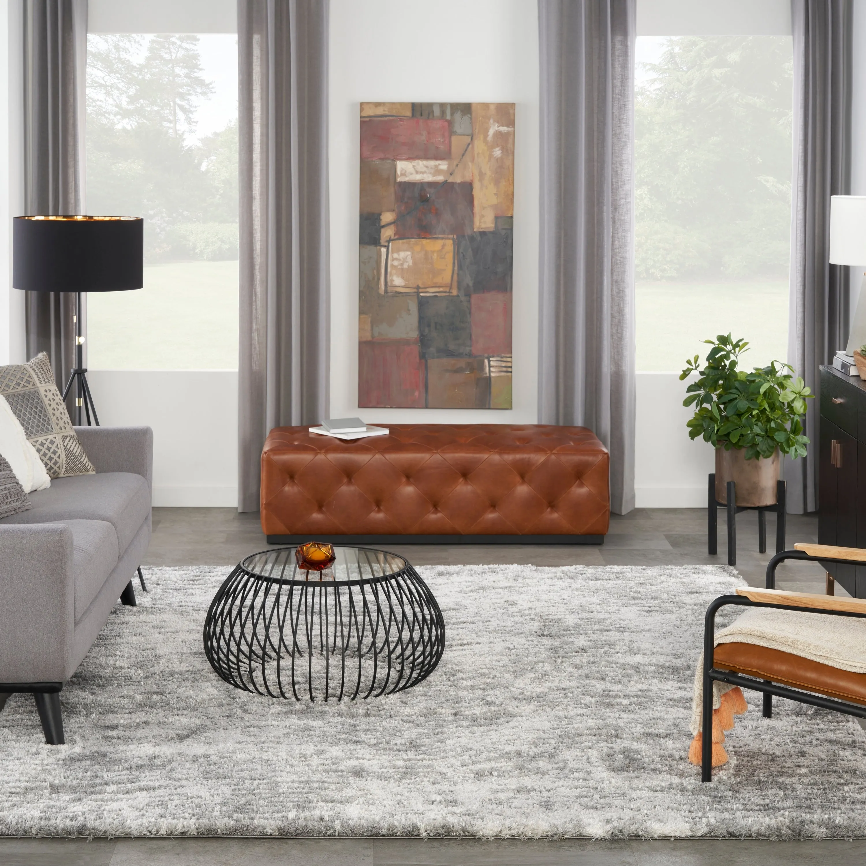 Nourison Luxurious Shag Plush Contemporary Abstract Area Rug