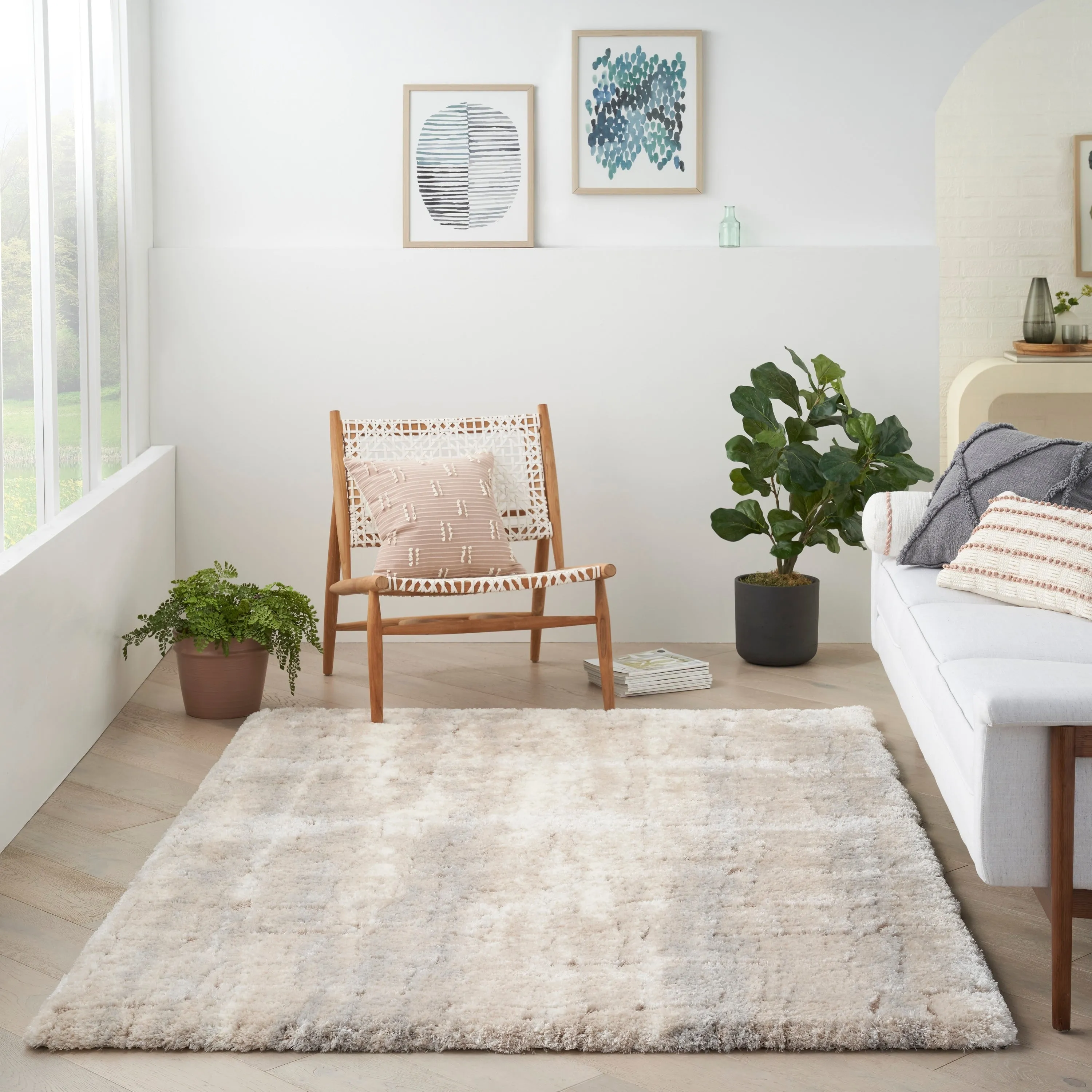 Nourison Luxurious Shag Ultra Plush Glam Abstract Area Rug