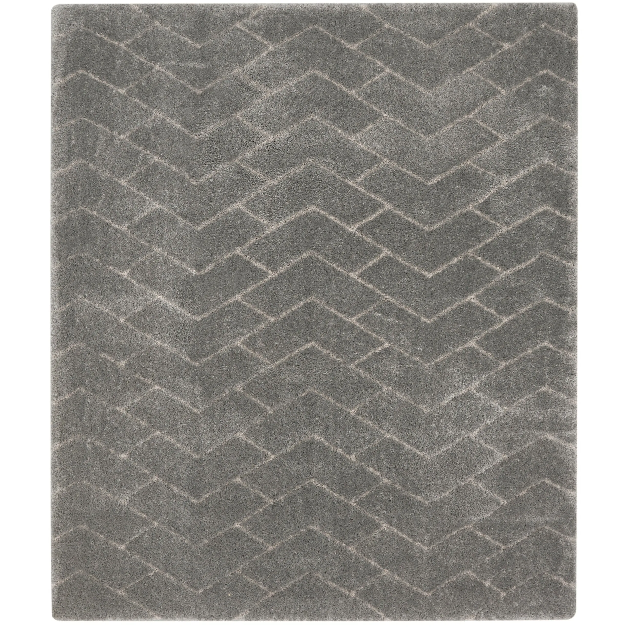Nourison Luxurious Shag Ultra Plush Modern Chevron Area Rug