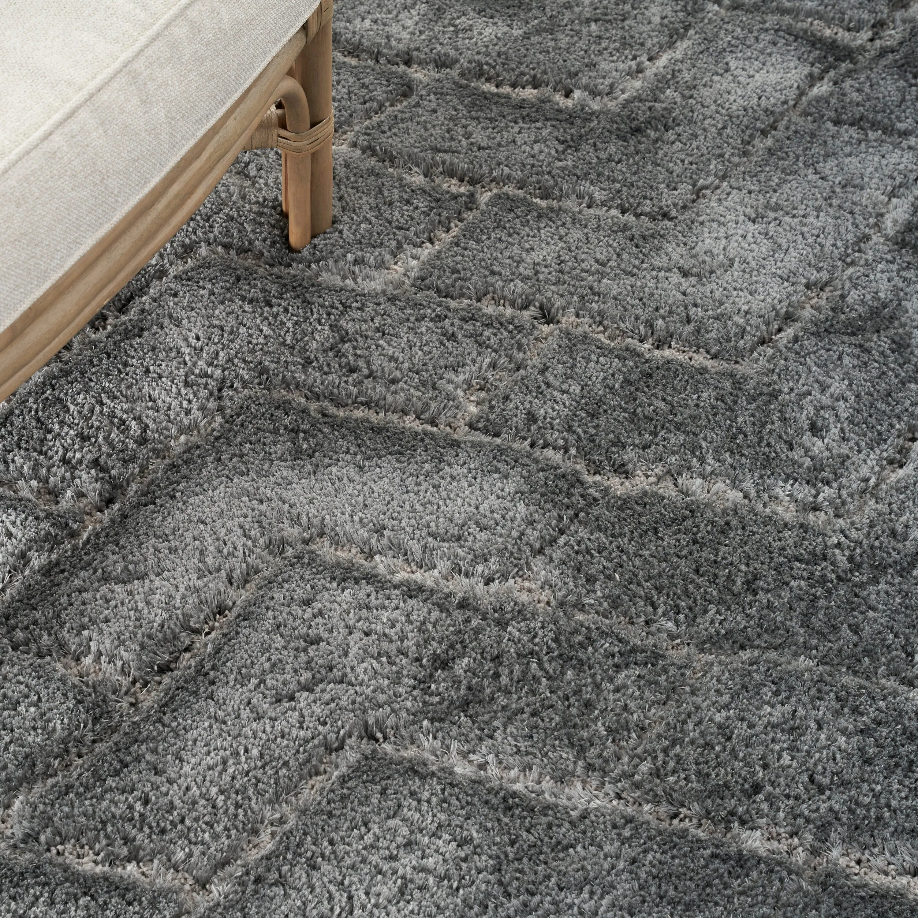 Nourison Luxurious Shag Ultra Plush Modern Chevron Area Rug