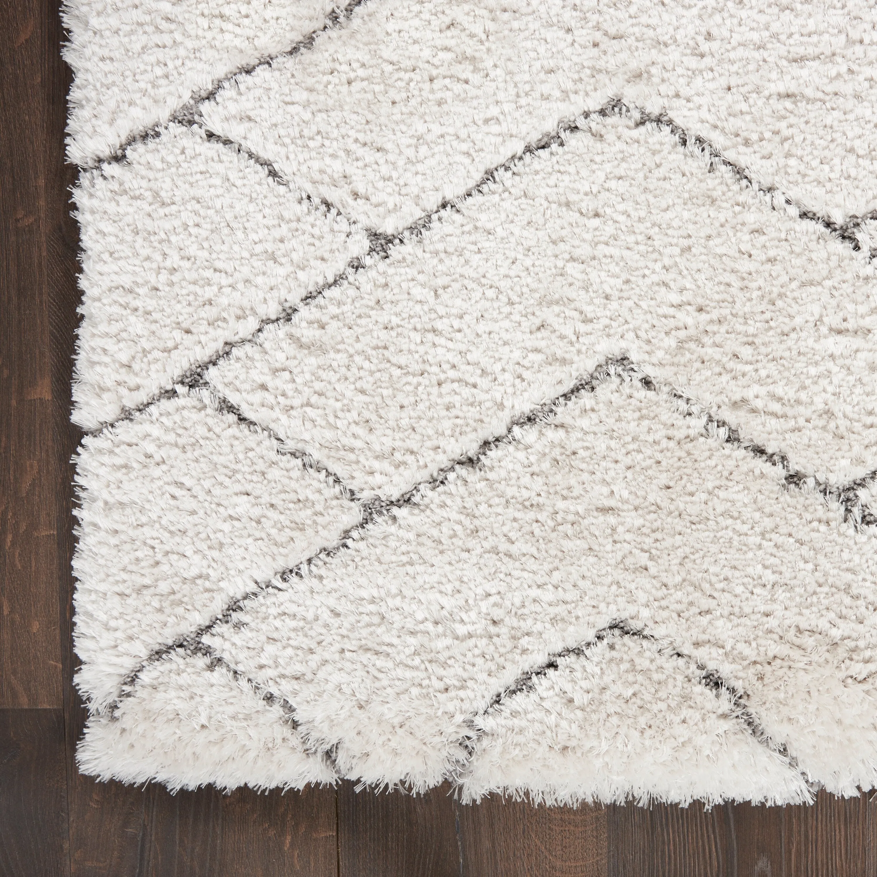 Nourison Luxurious Shag Ultra Plush Modern Chevron Area Rug