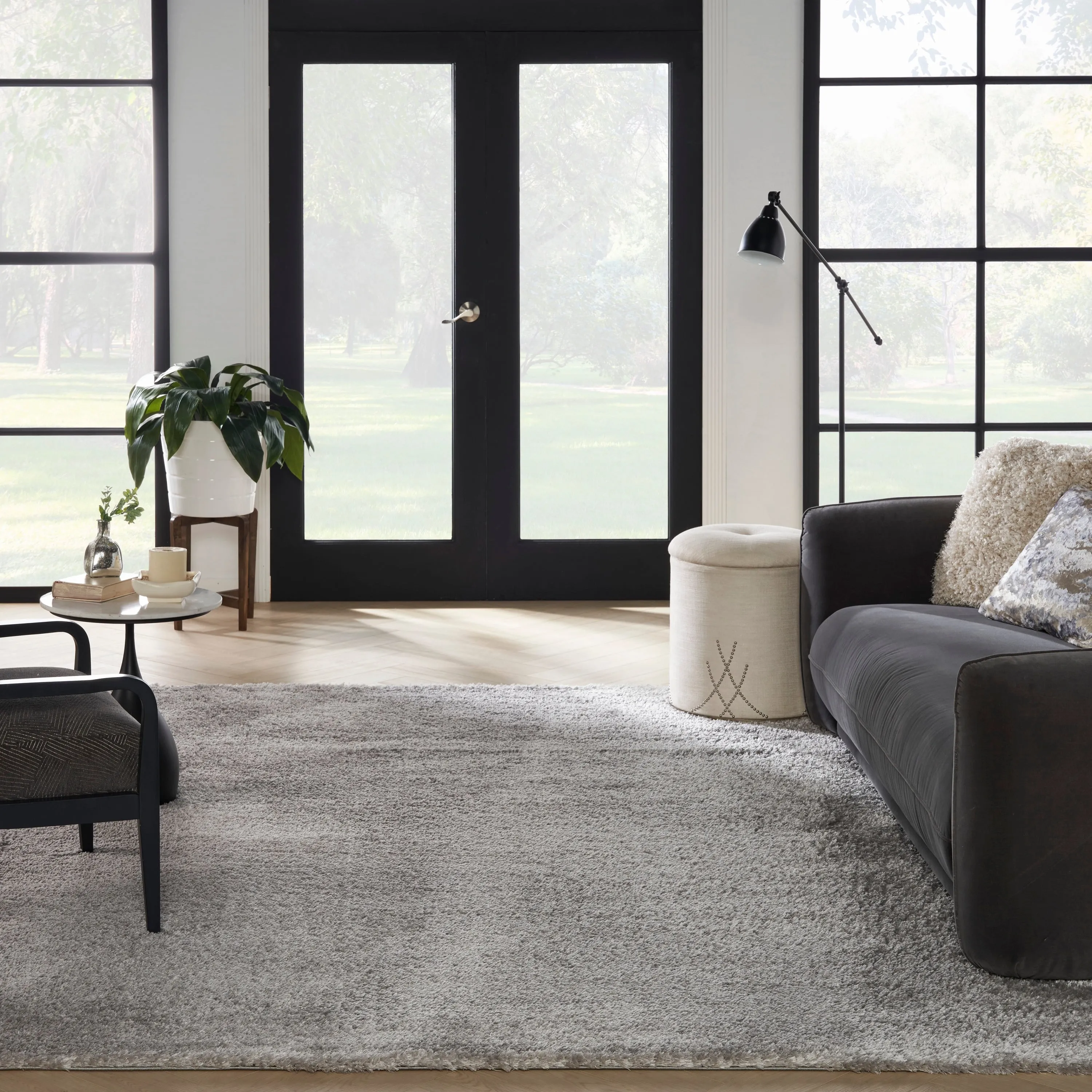 Nourison Luxurious Shag Ultra-plush Pile Glam Solid Area Rug