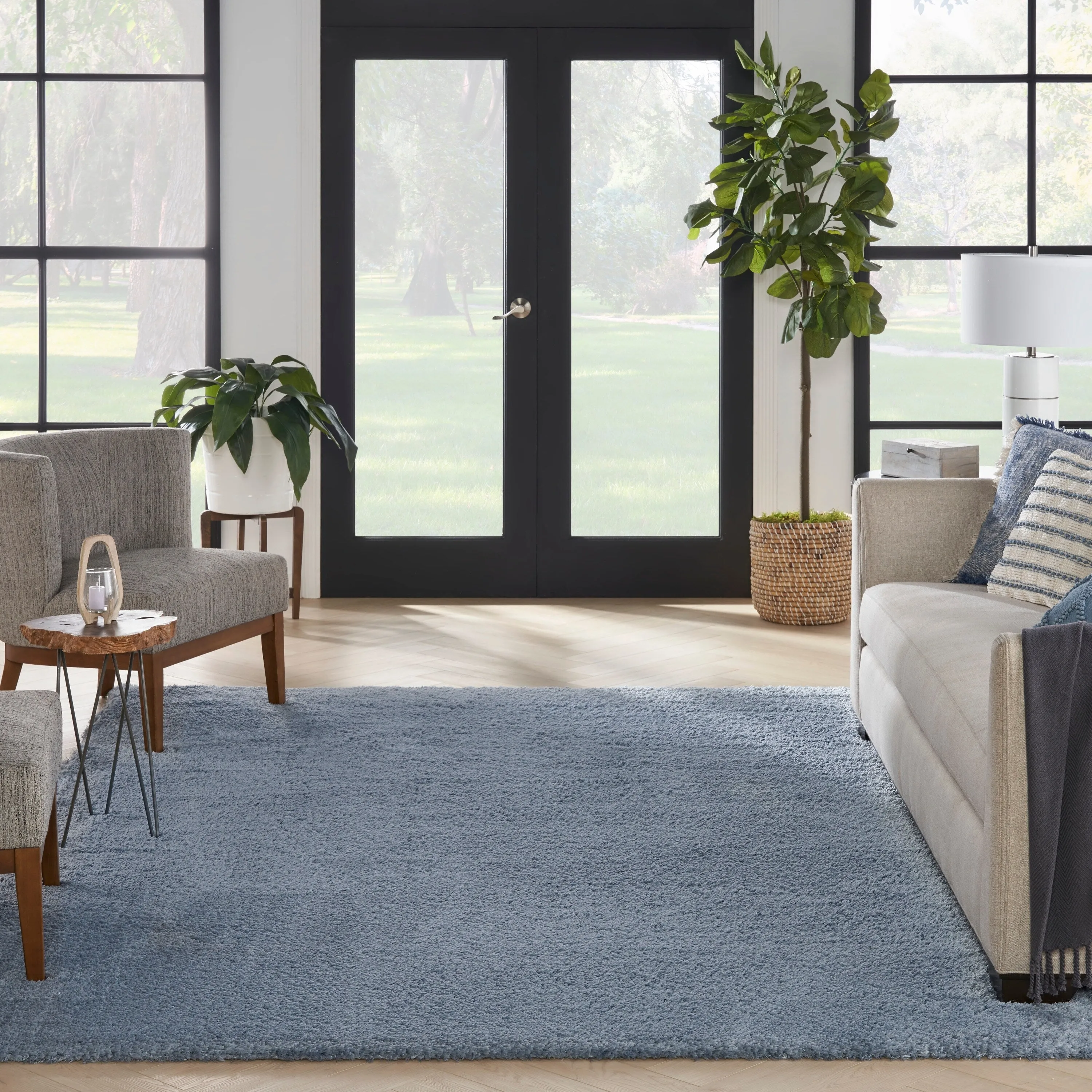 Nourison Luxurious Shag Ultra-plush Pile Glam Solid Area Rug