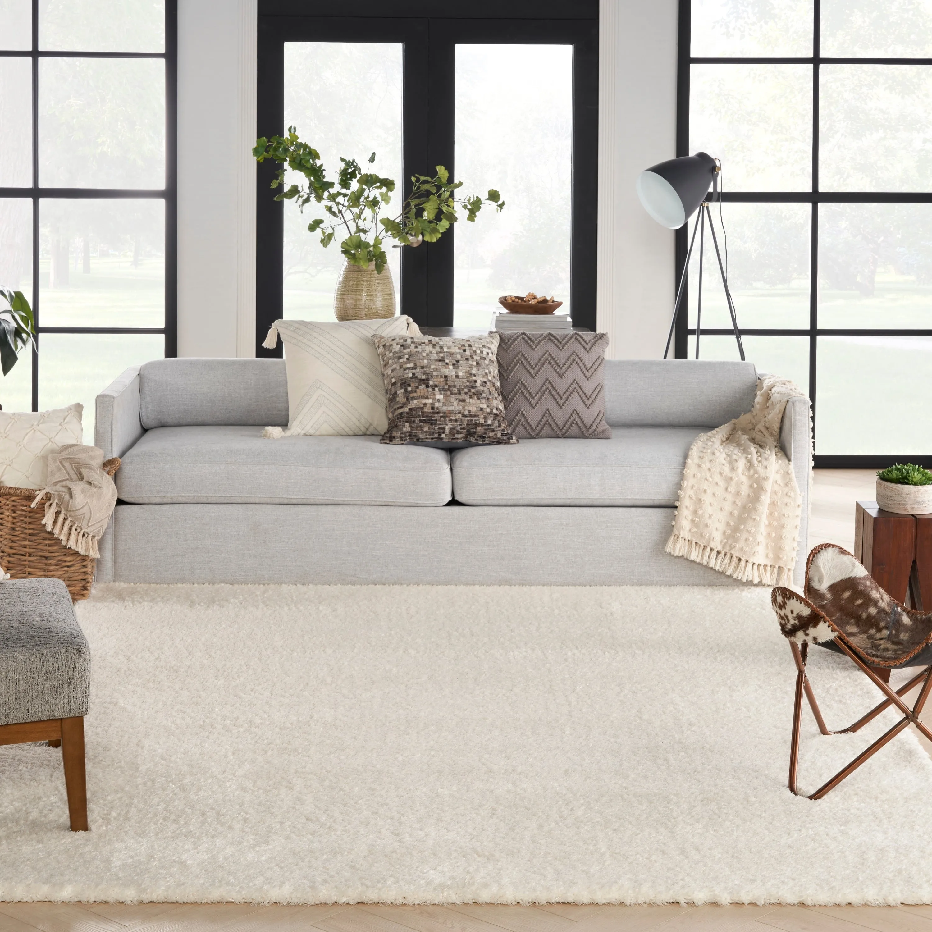 Nourison Luxurious Shag Ultra-plush Pile Glam Solid Area Rug