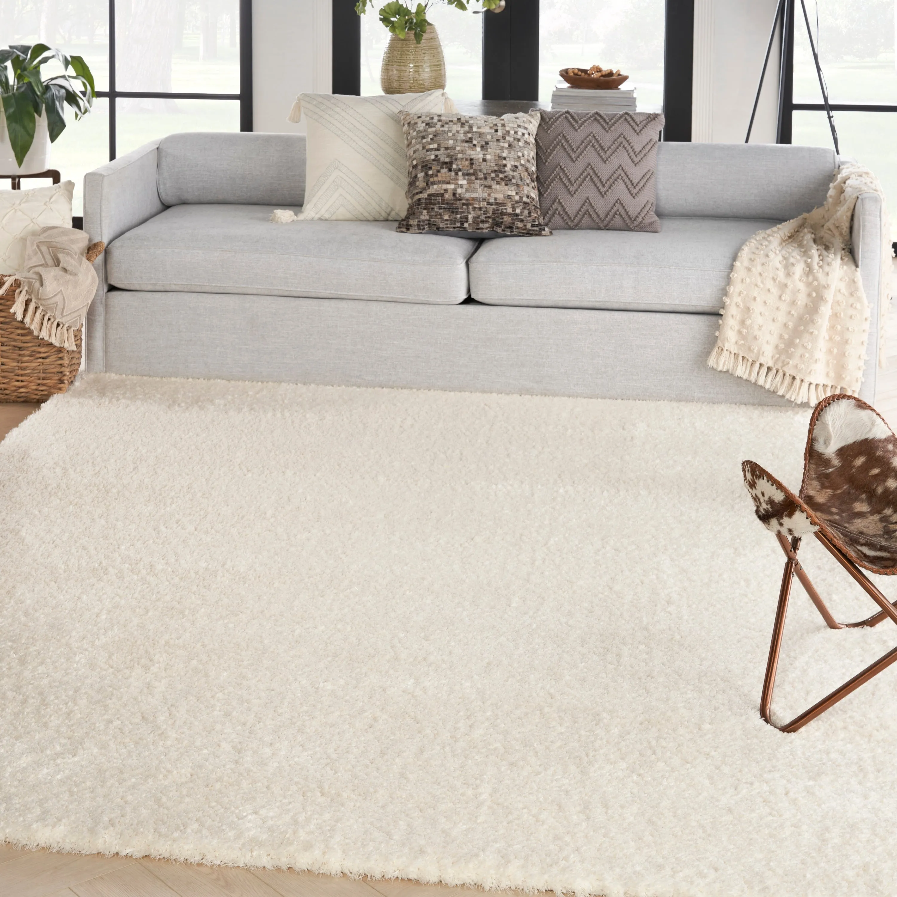 Nourison Luxurious Shag Ultra-plush Pile Glam Solid Area Rug