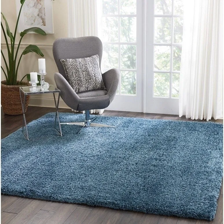 Nourison Malibu Shag Modern Plush Solid Area Rug