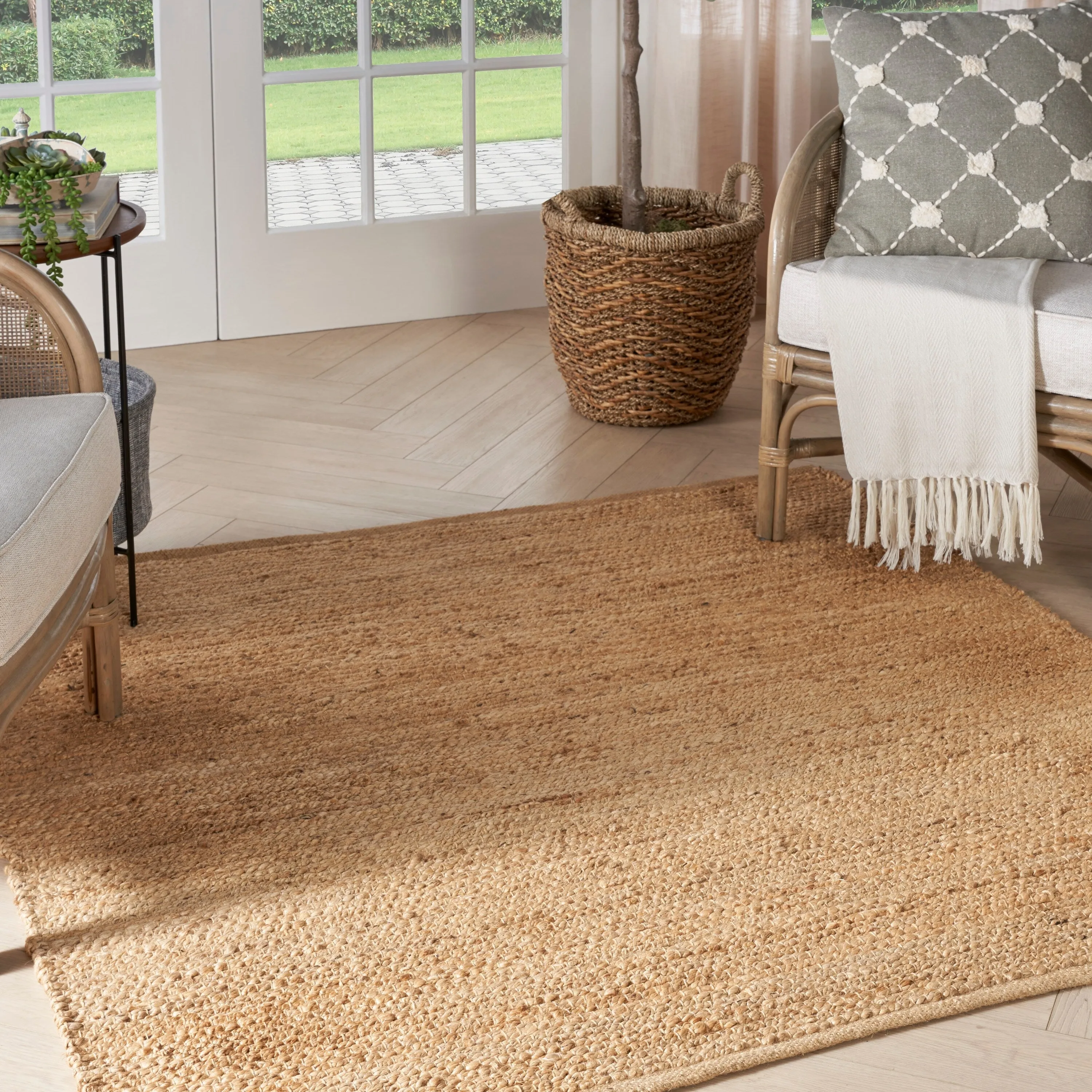Nourison Natural Jute Indoor only Solid Area Rug