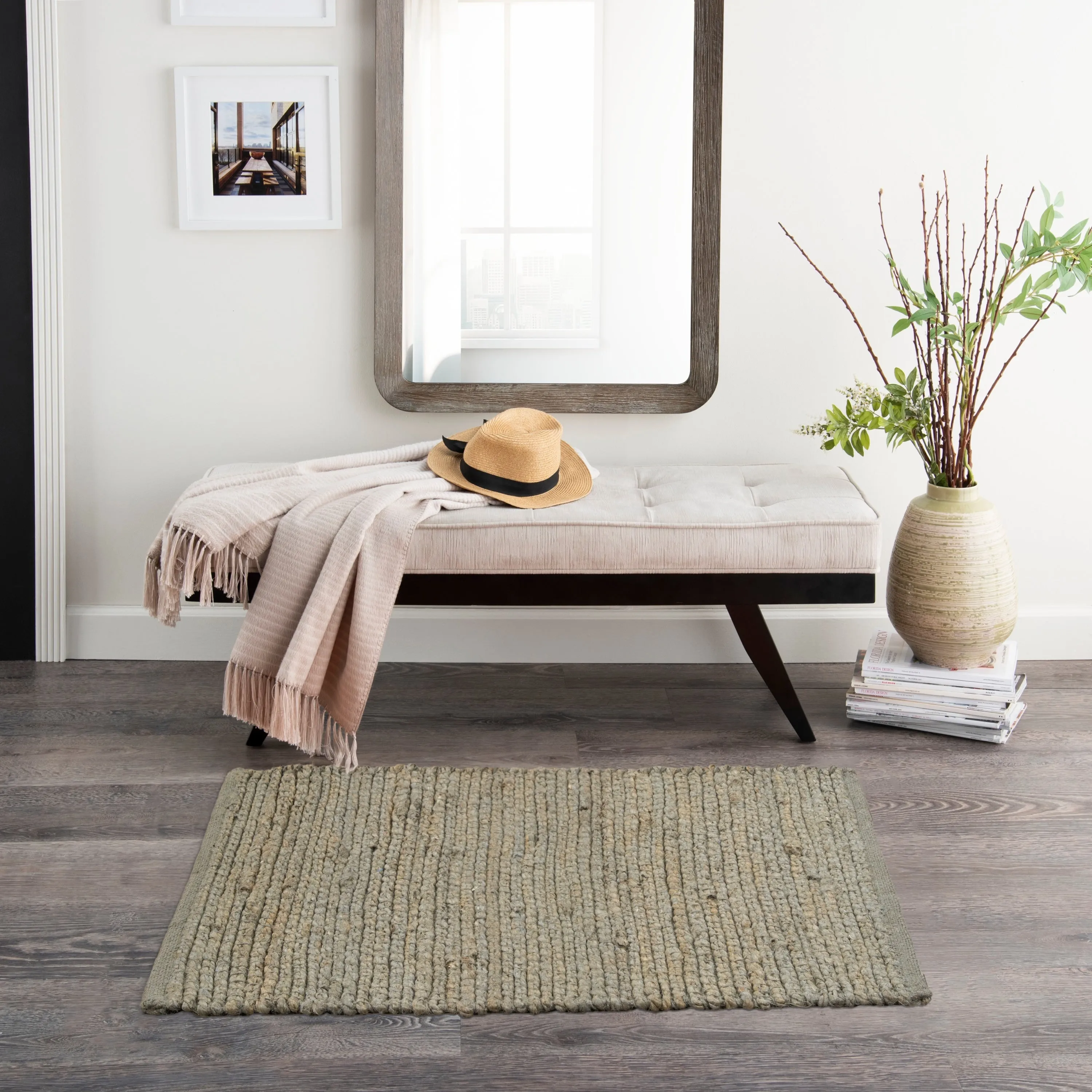 Nourison Natural Jute Indoor only Solid Area Rug