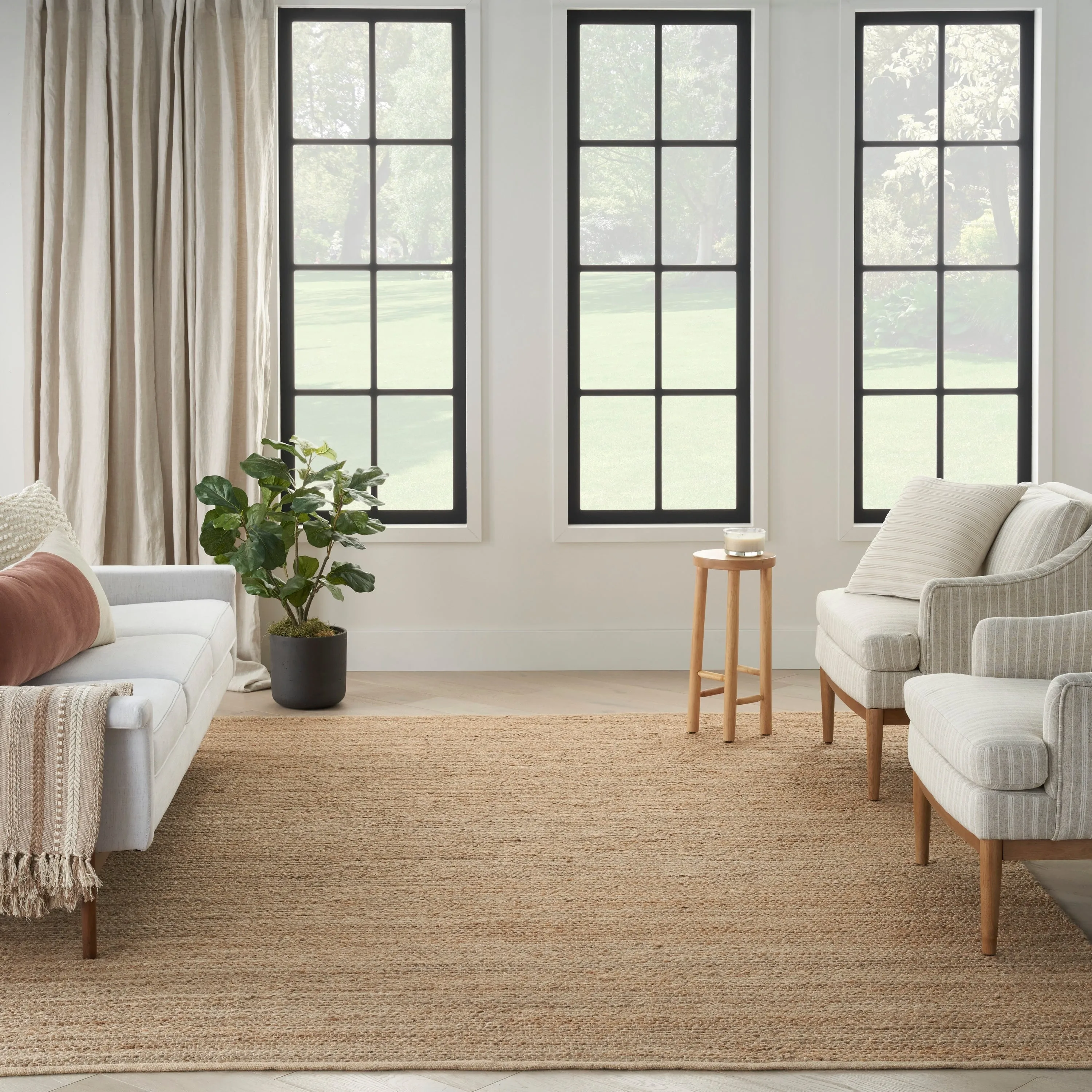 Nourison Natural Jute Indoor only Solid Area Rug