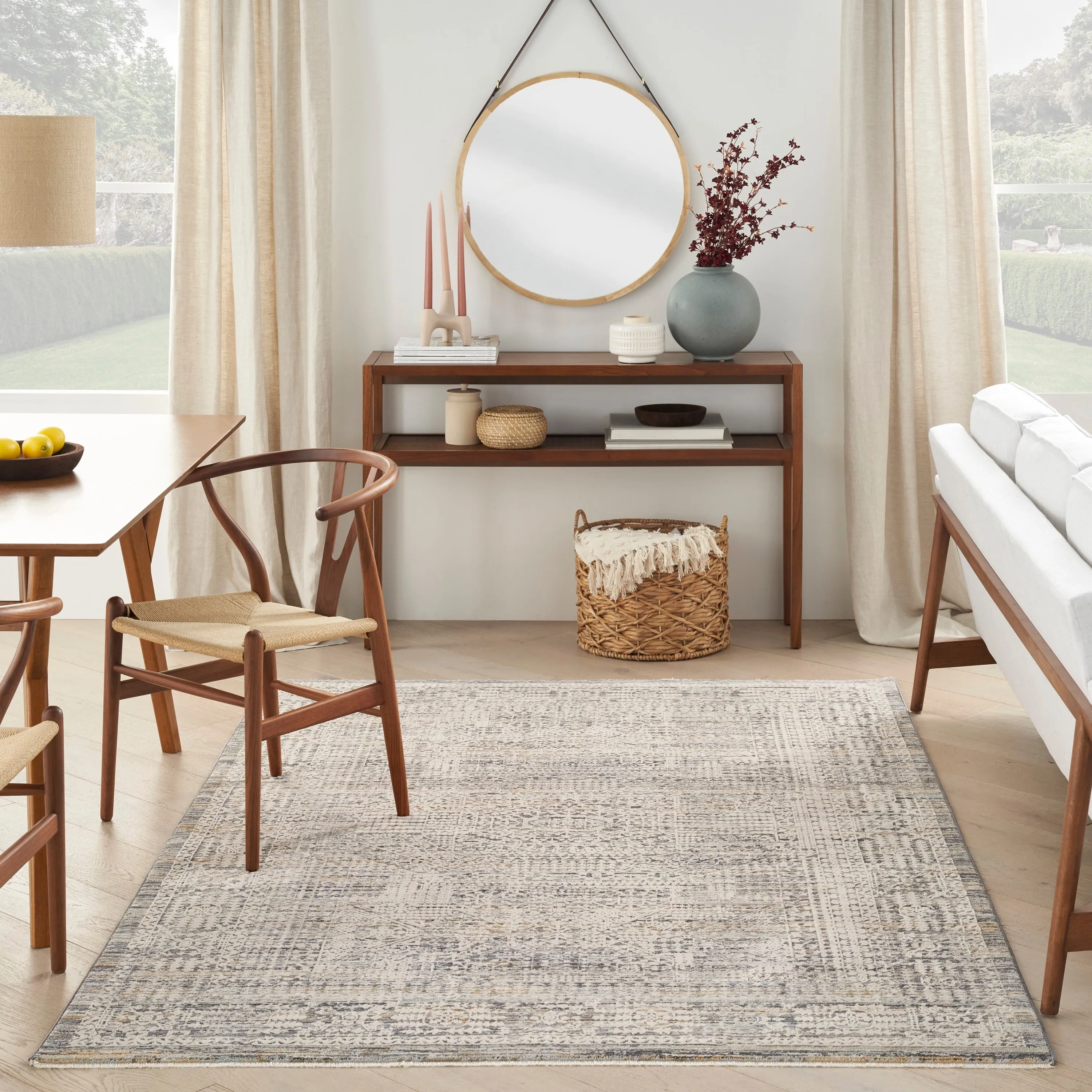 Nourison Nyle Indoor only Grey Geometric Area Rug
