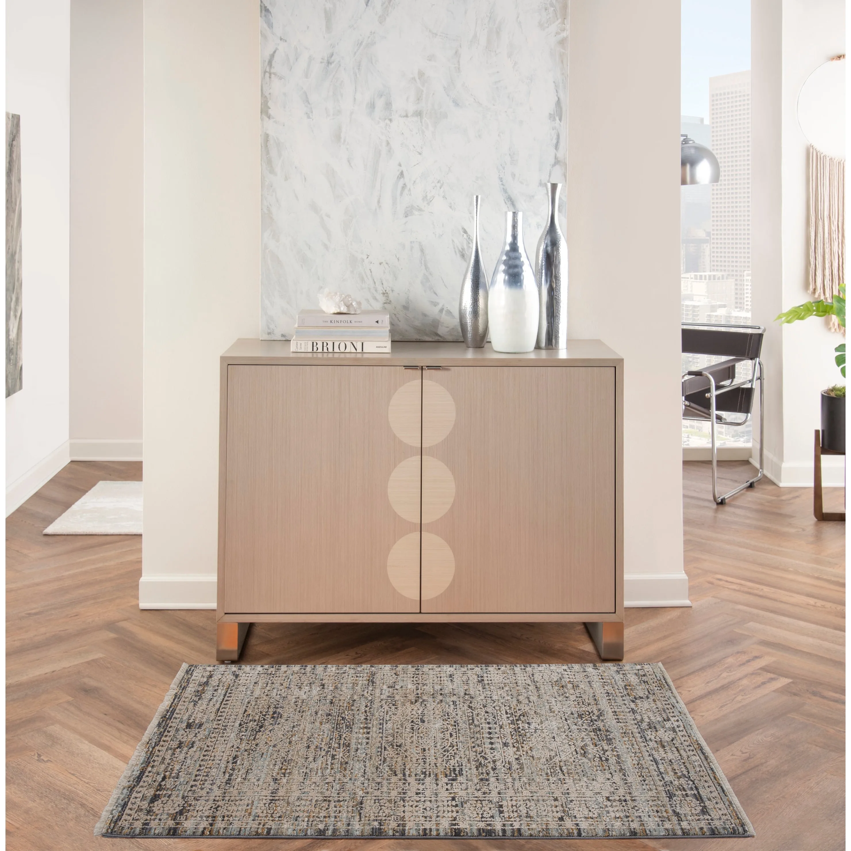 Nourison Nyle Indoor only Grey Geometric Area Rug