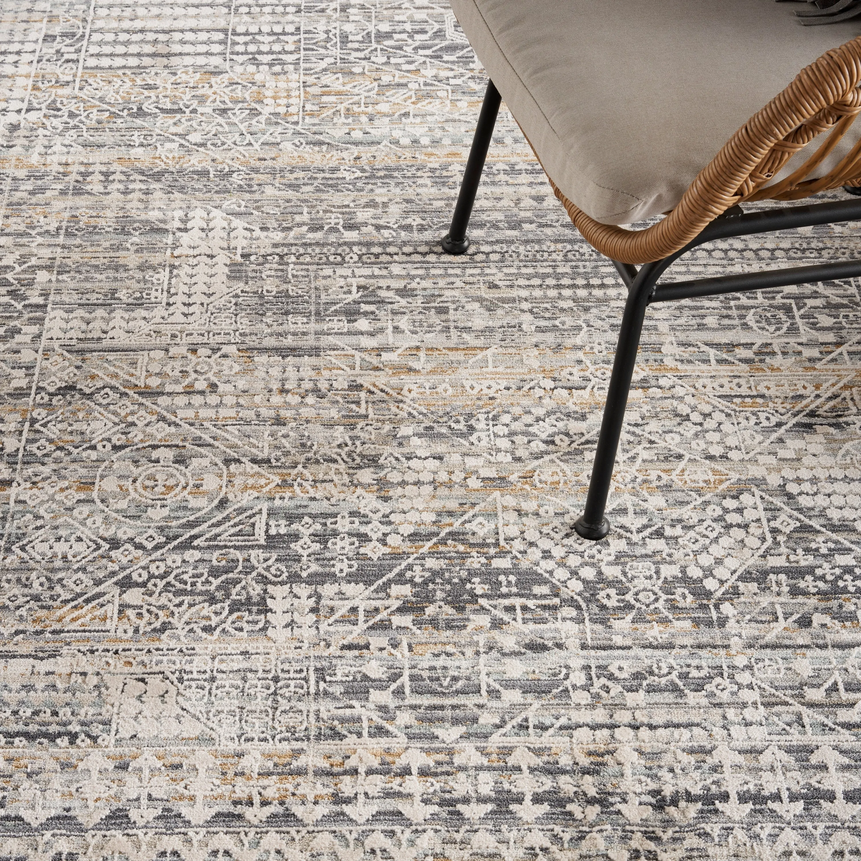 Nourison Nyle Indoor only Grey Geometric Area Rug