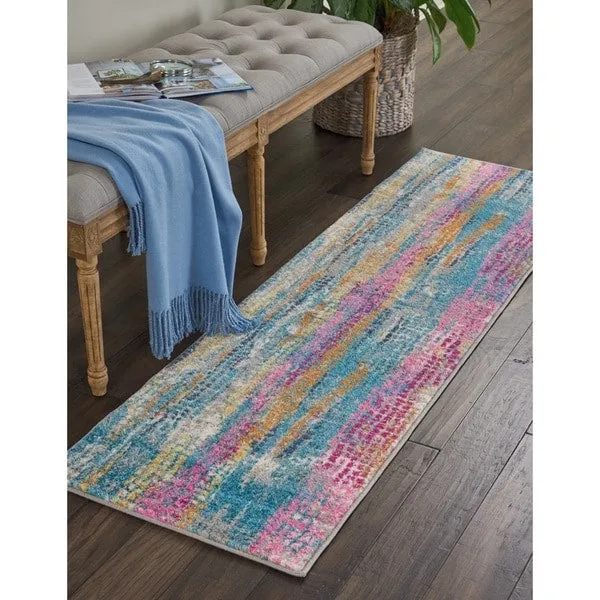 Nourison Passion Boho Brushstroke Grey/Multicolor Area Rug