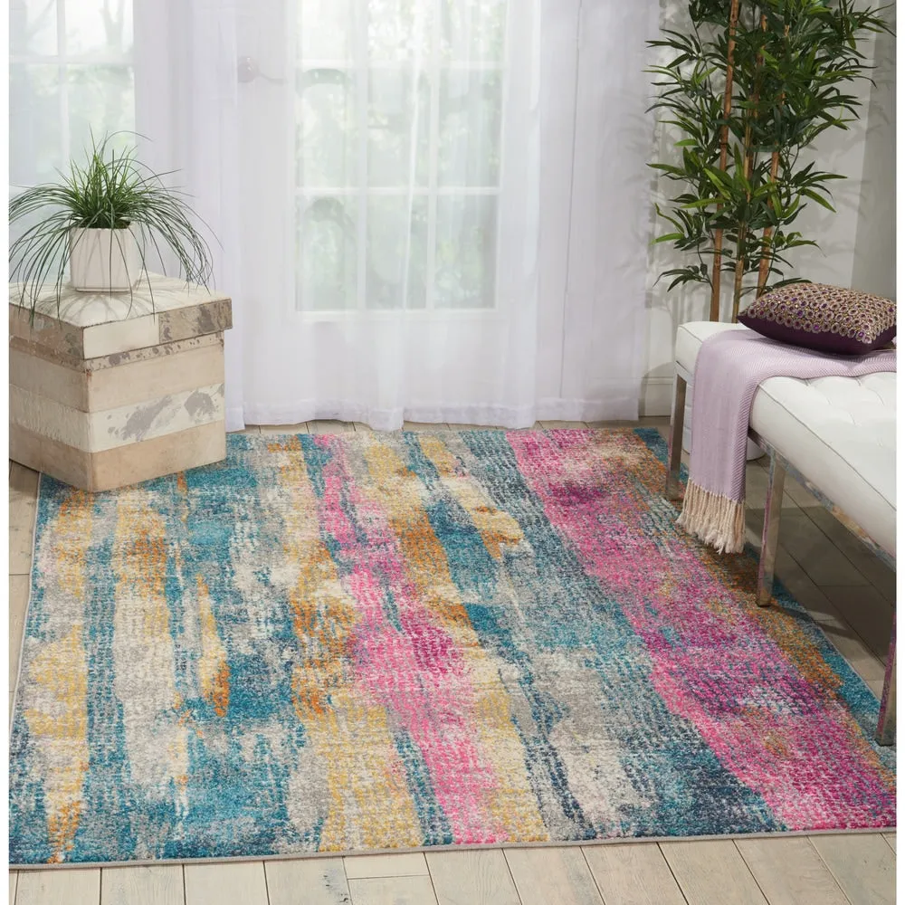 Nourison Passion Boho Brushstroke Grey/Multicolor Area Rug