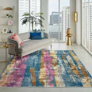 Nourison Passion Boho Brushstroke Grey/Multicolor Area Rug