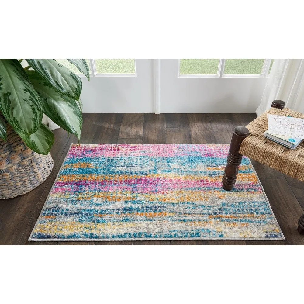 Nourison Passion Boho Brushstroke Grey/Multicolor Area Rug
