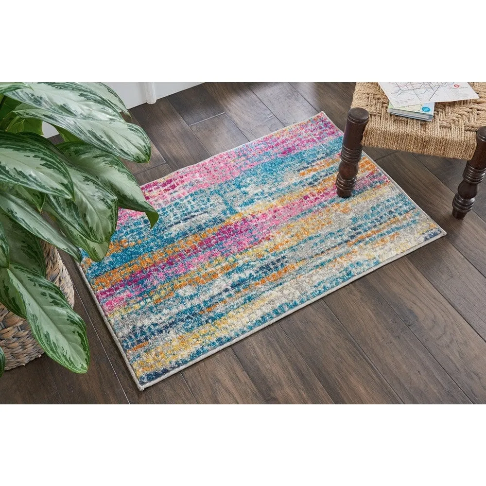 Nourison Passion Boho Brushstroke Grey/Multicolor Area Rug