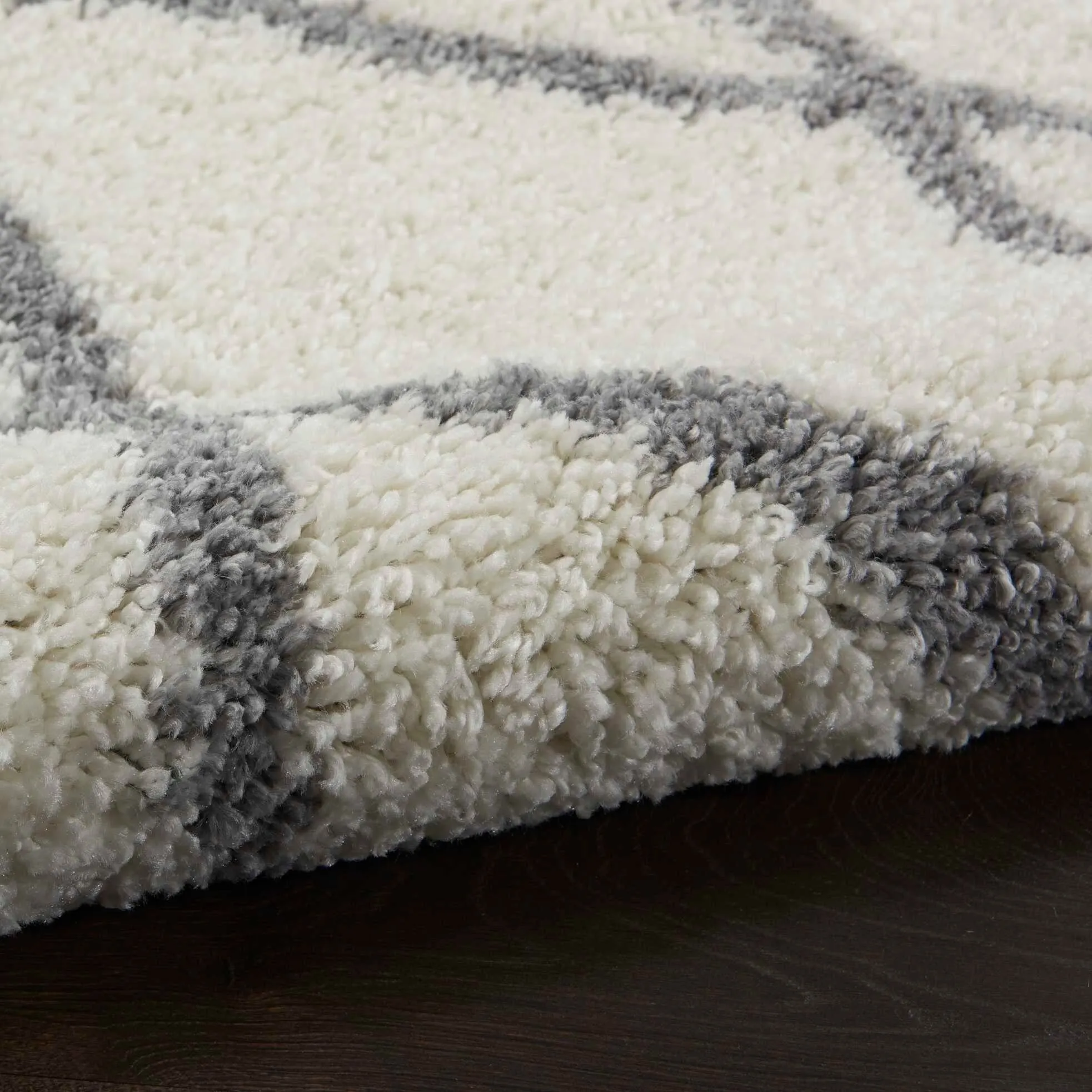 Nourison Shangri-La Geometric Trellis Lattice Shag Rug