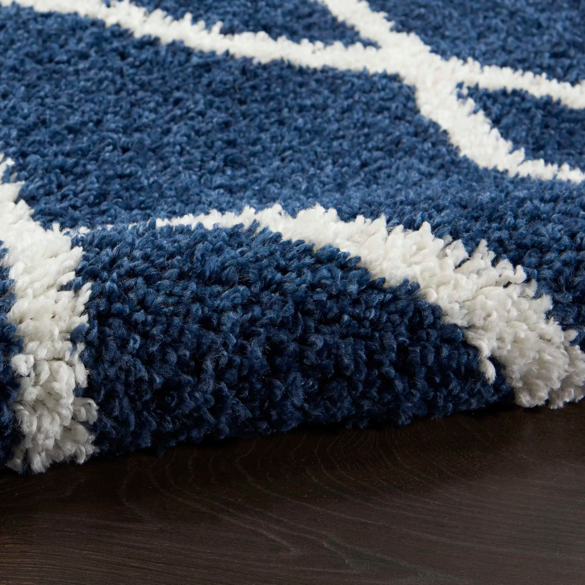 Nourison Shangri-La Geometric Trellis Lattice Shag Rug